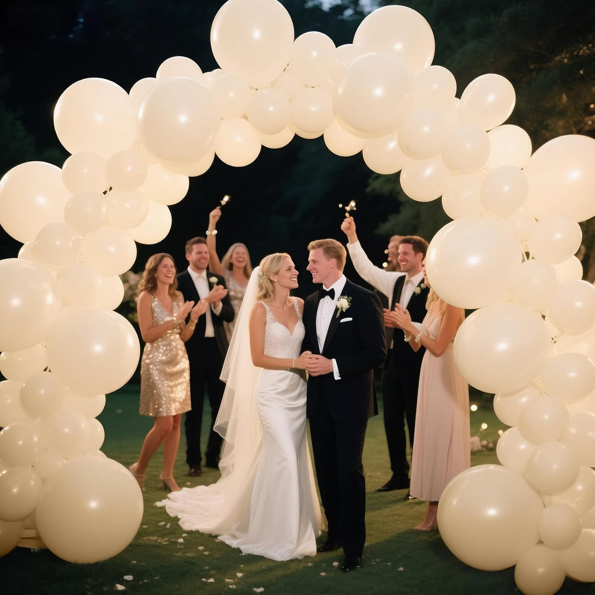 KAWKALSH Sand White Balloon Arch Kit 111Pcs 18 12 5 Inch Latex Party Balloons Garland for Birthday