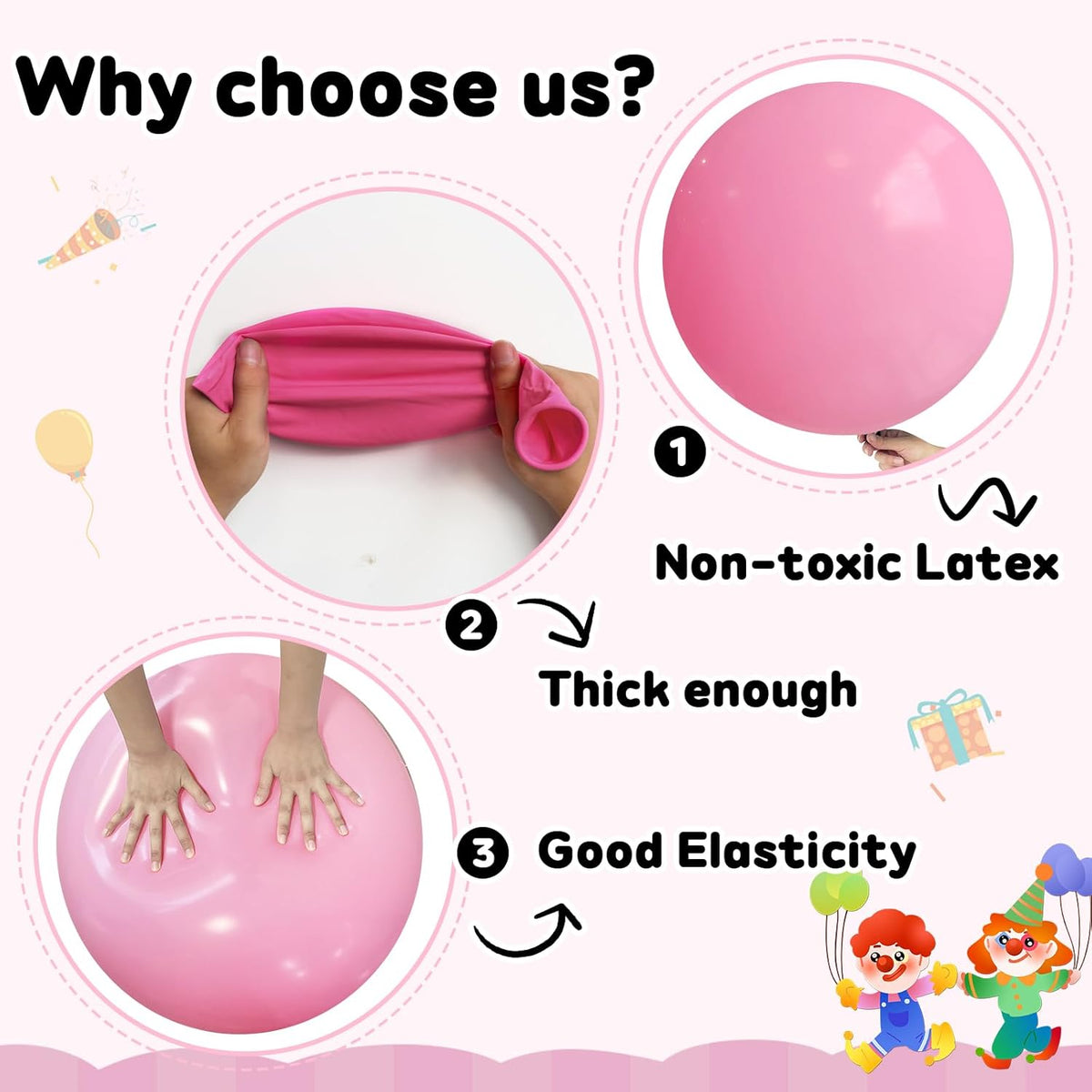 30 pcs Pastel Pink Balloons 18 Inch - Large Thick Latex Balloon for Birthday Bridal Shower Wedding