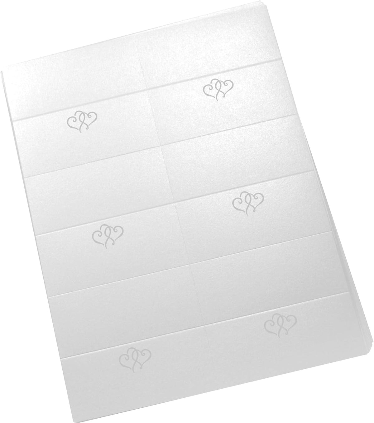 Linked Hearts Printable Place Cards, Silver (Choose Color), Set of 150 (25 Sheets), Laser & Inkjet