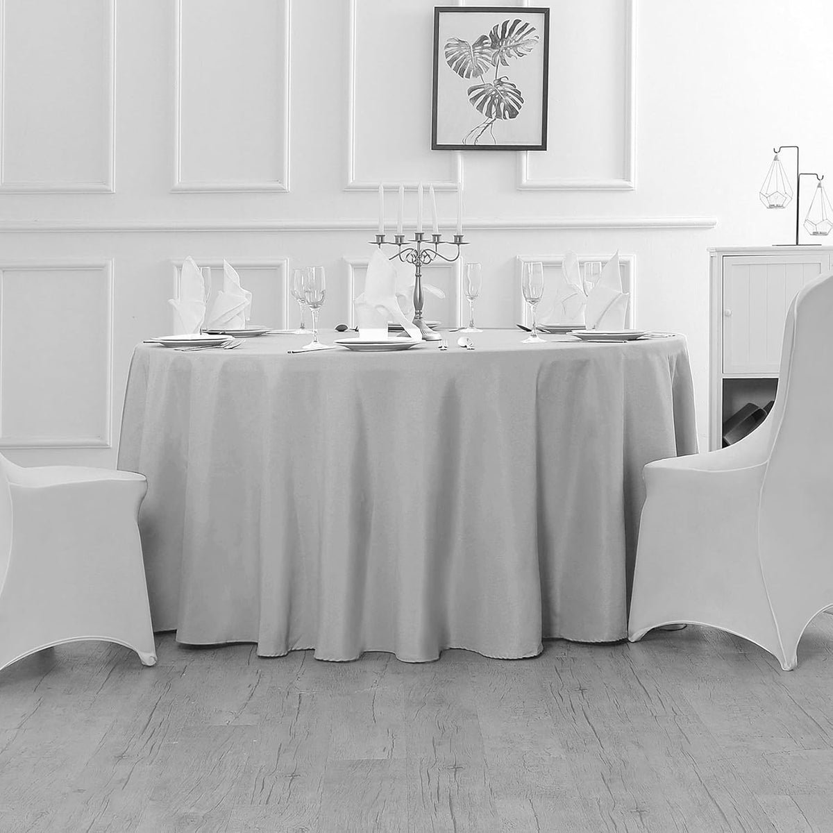 60 inch Round Tablecloth Washable Polyester Table Cloth Decorative Table Cover for Wedding Party