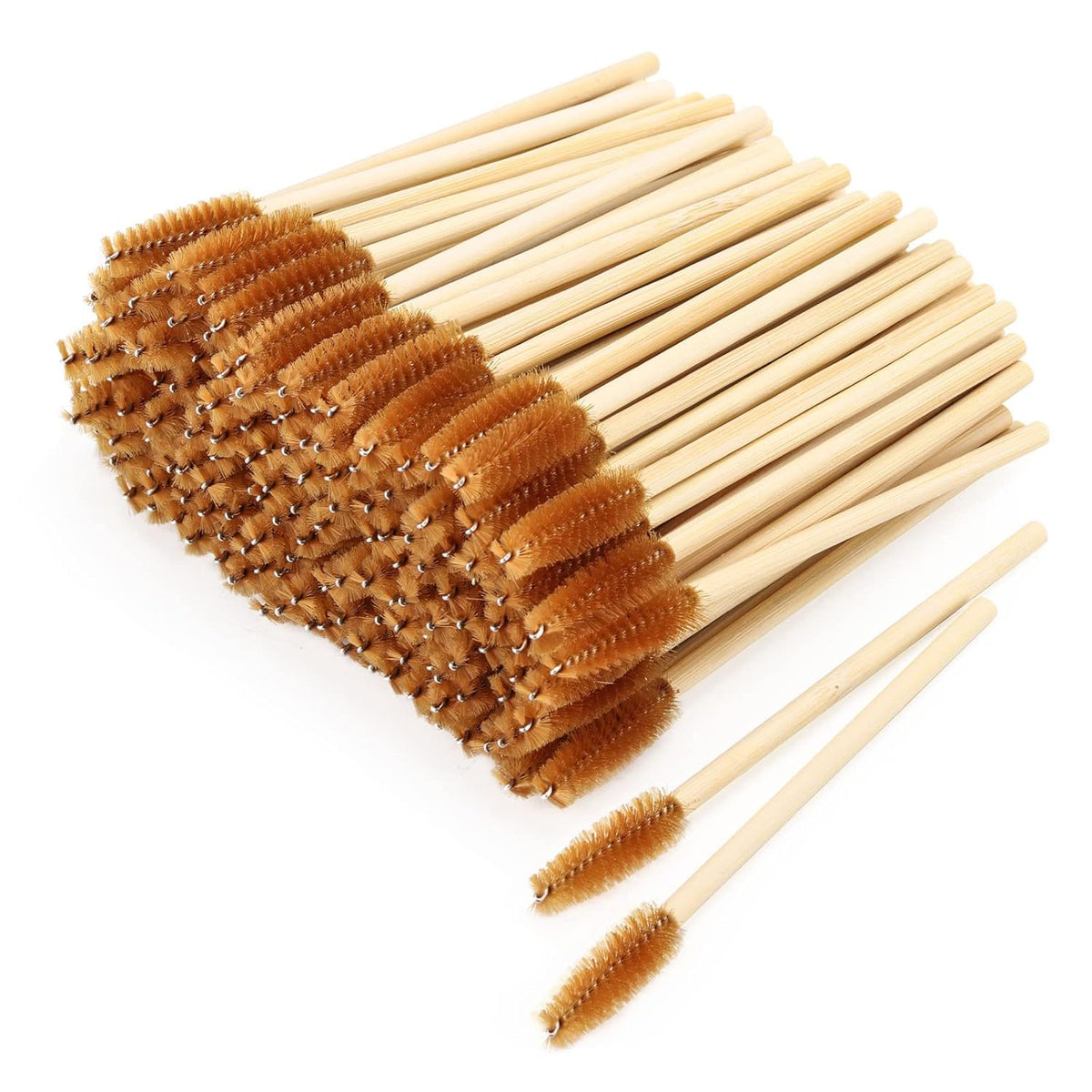 Tbestmax 150 Disposable Mascara Wands Eyelash Brush Spoolies for Eye Lash Extension Eyebrow Bamboo