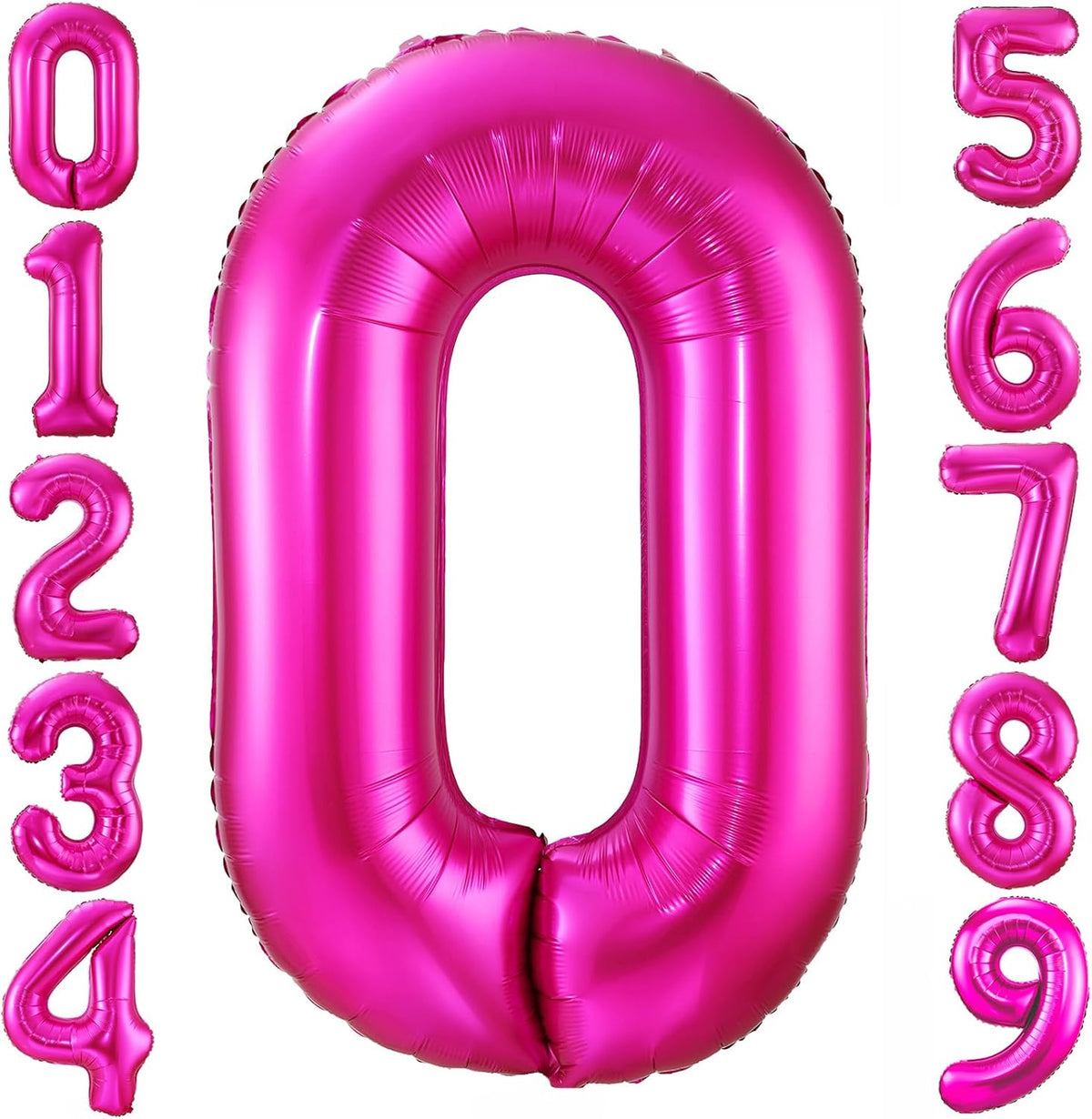 Hot Pink 0 Balloon,40 Inch Number 0 Balloon,Birthday Balloon Decorations, Foil Mylar Helium 0