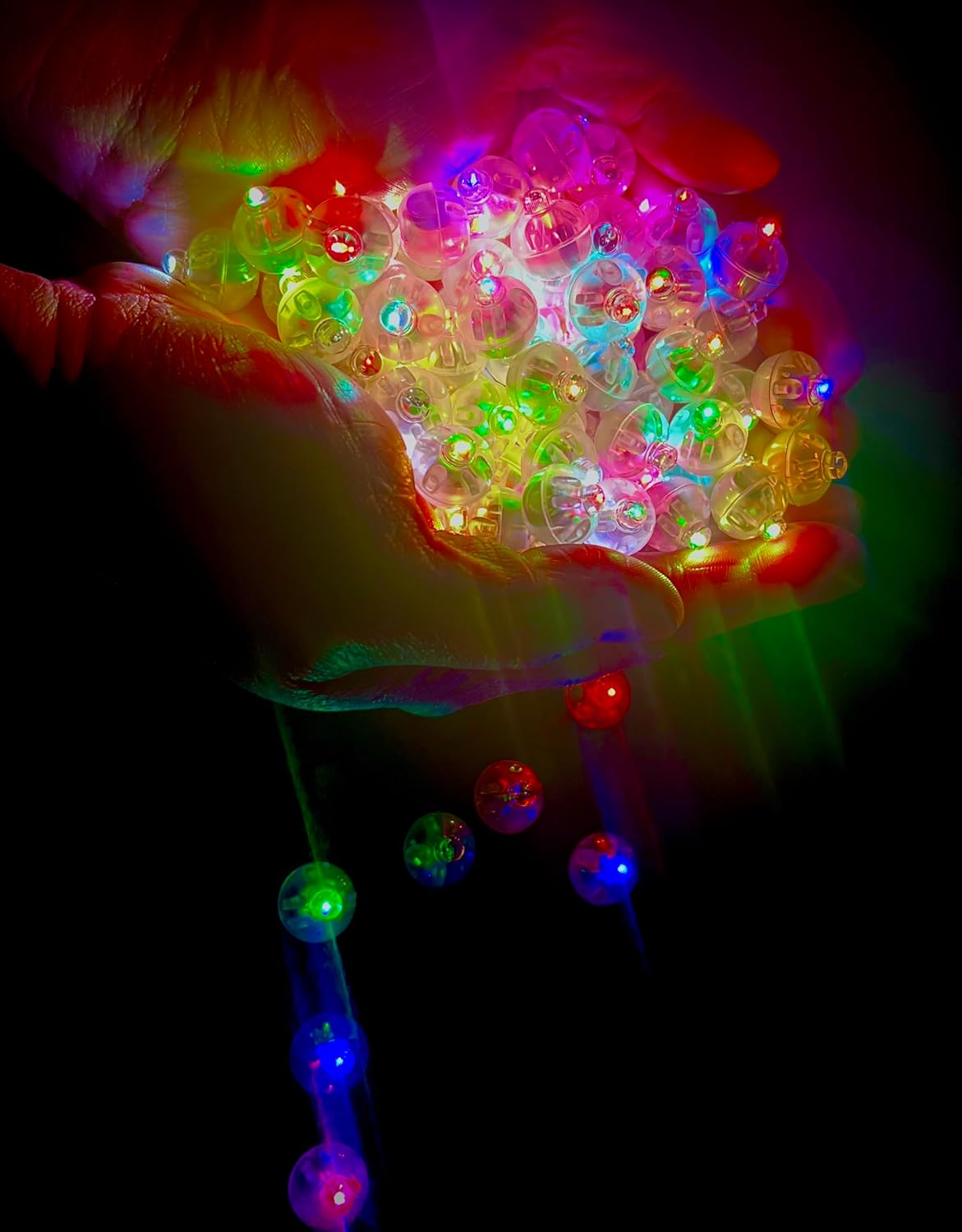 GiftExpress Mini LED Ballon Lights - 100 Pieces & 48+ Hours of Flashing Multicolor Glow for