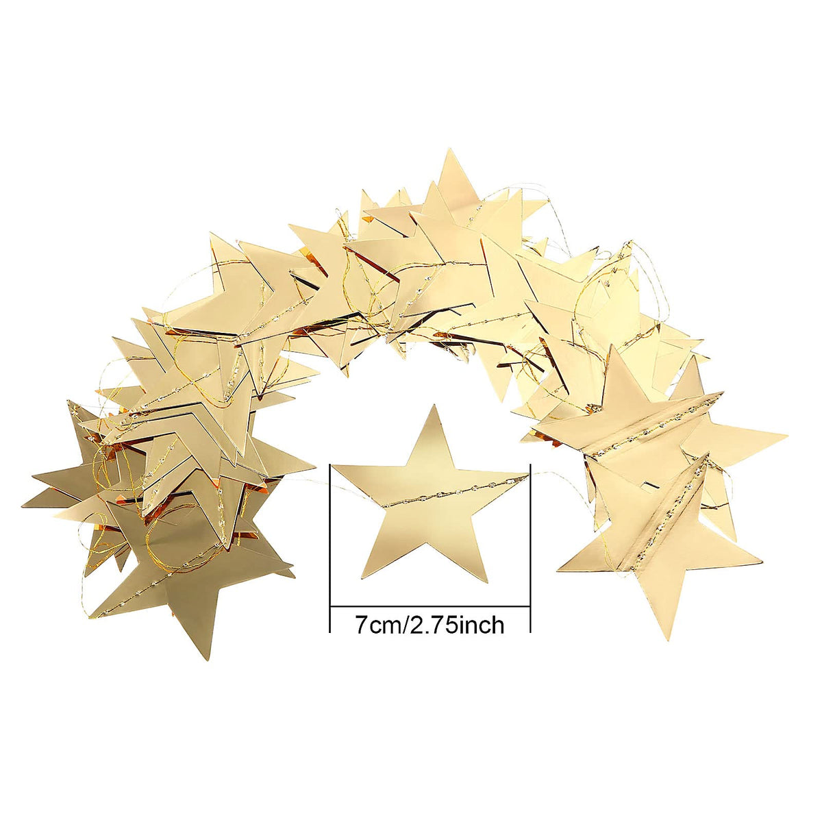 Patelai 130 ft Star Garland Banner Decor,Gold