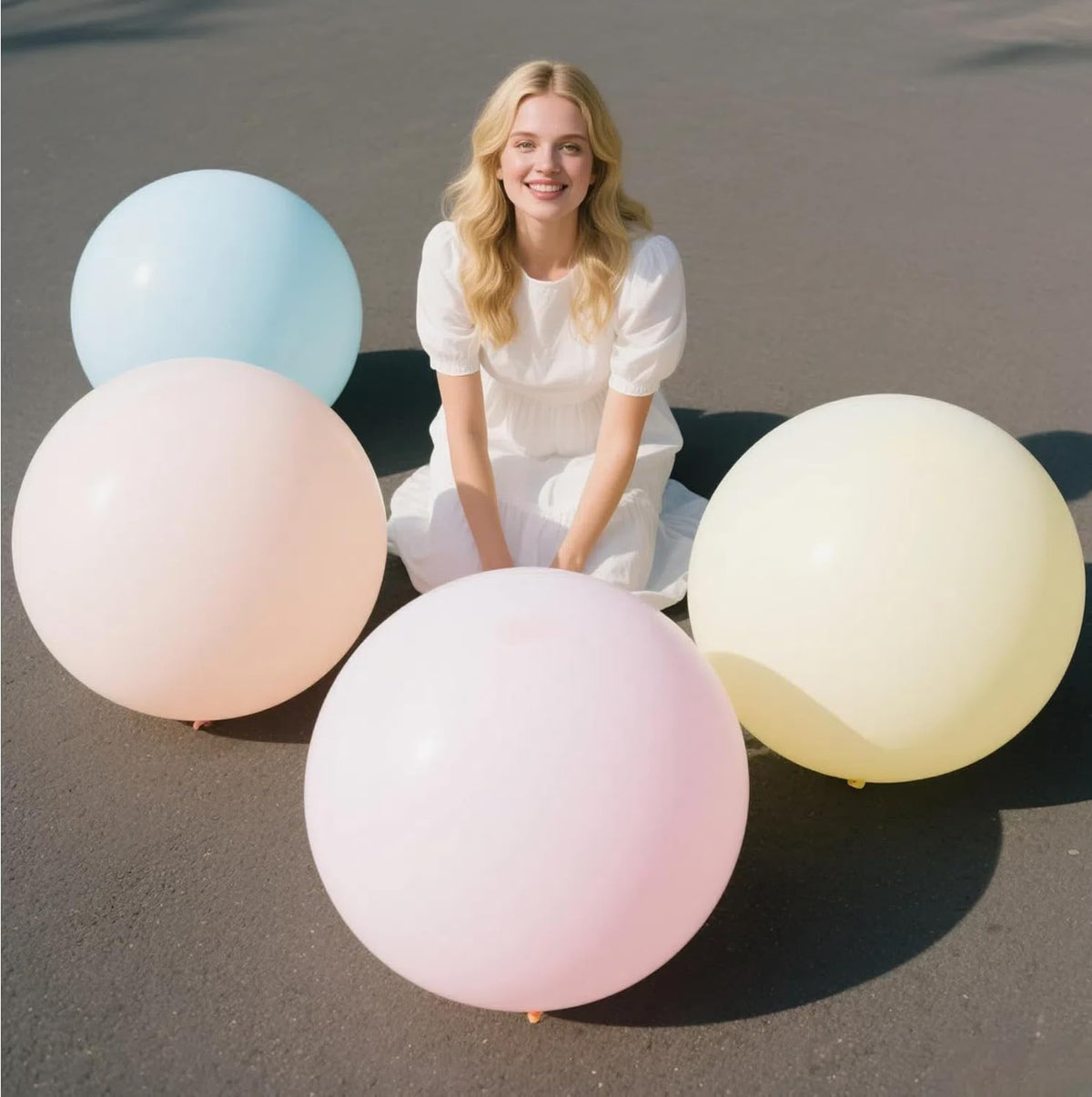 Giant Heavy-Duty 36-Inch Balloons - Latex/Vinyl Material, Rainbow/Multicolor/Soft Color Scheme