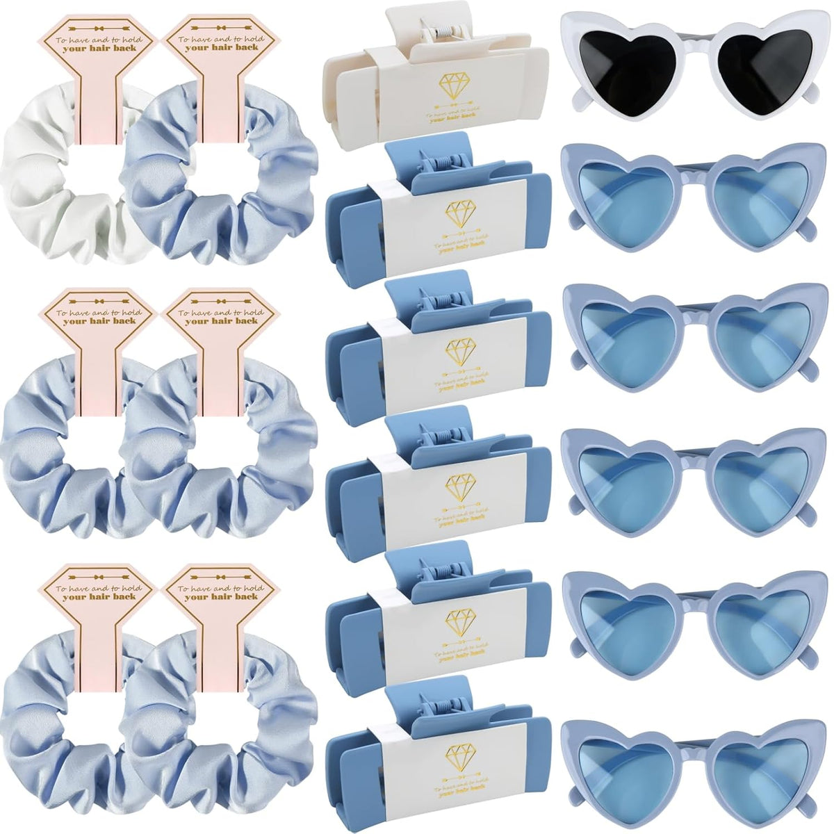 Bridesmaid Scrunchies Proposal Gifts 4.1inch square Hair Claws Bachelorette Hair Clip heart
