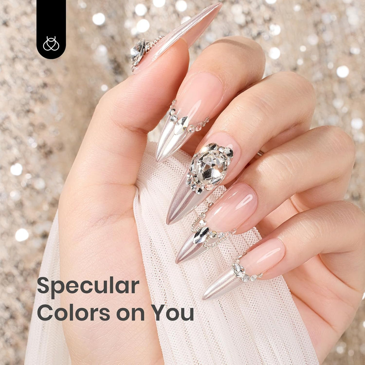 Beetles Silver Aurora Chrome Nail Powder Pearl Mirror Effect 1g Chrome Powder for Gel Nail Polish