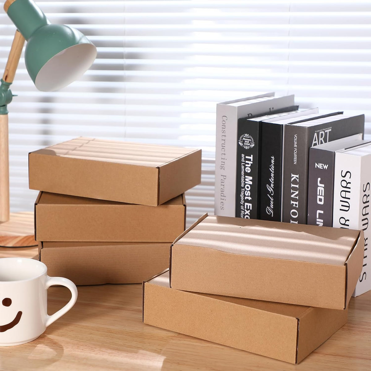Qilery 100 Pcs Shipping Boxes Cardboard Gift Corrugated Cardboard Brown Boxes Mailer Packaging for