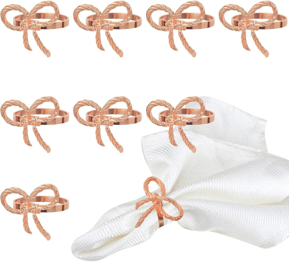 Pack of 12 Napkin Rings Alloy Hollow Out Flower Napkin Holder Dinning Table Napkin Ring for Dinner