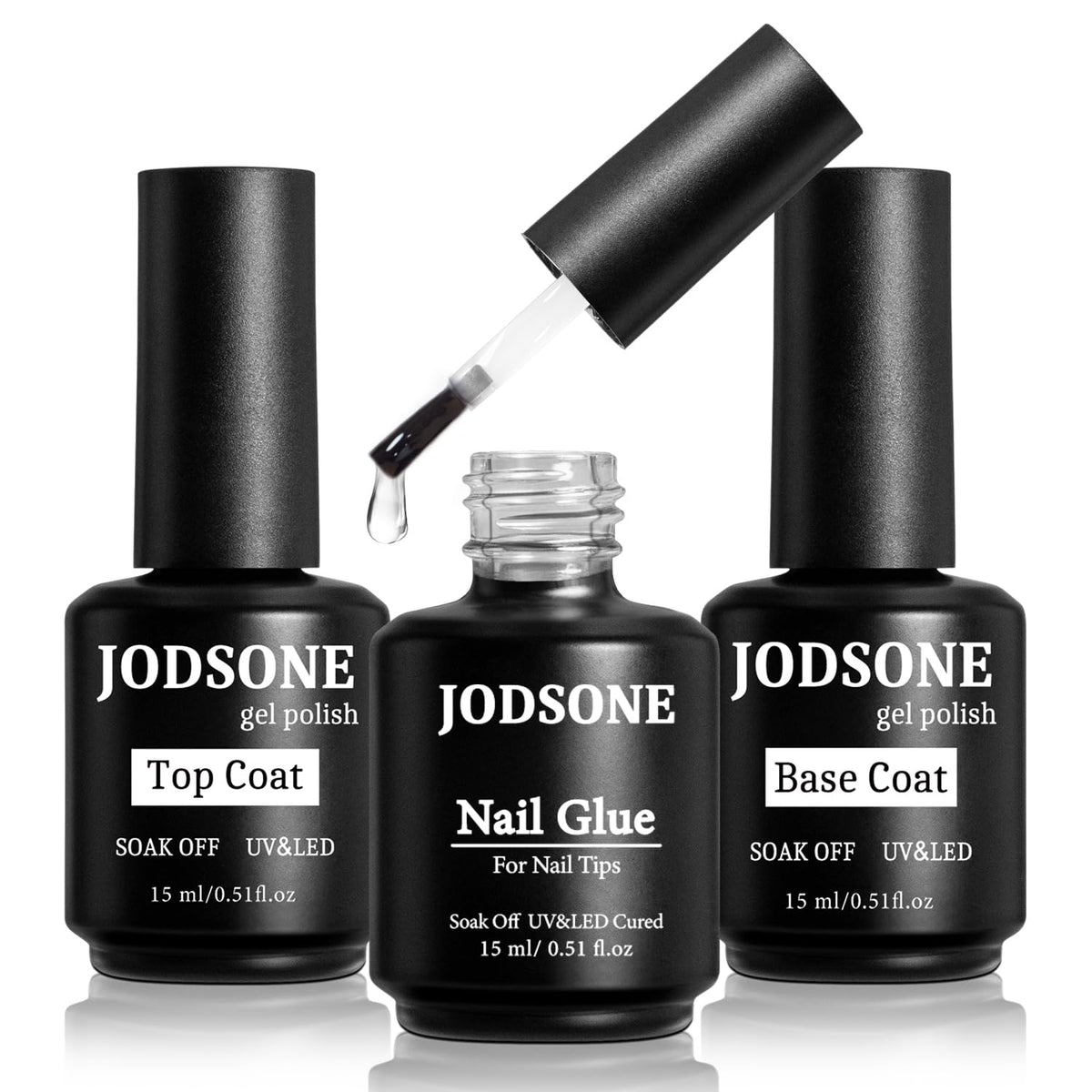 JODSONE 15ml Nail Glue Gel for Nail Tips Long Lasting Extension Glue for Clear Nail Tips Base Coat