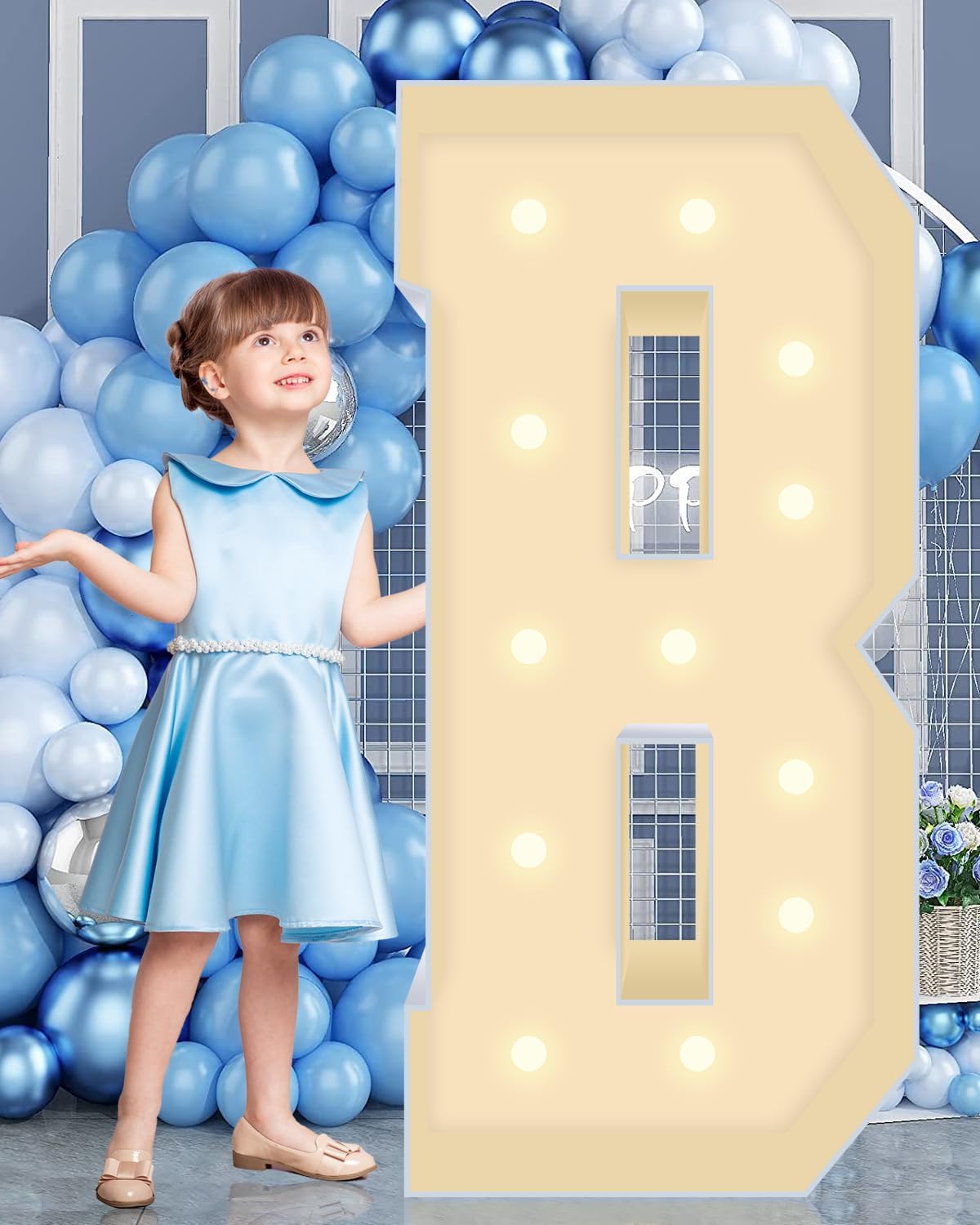4FT Marquee Plastic Letters B - Light up Letters B Are Made from Corrugated Plastic Board - Quick