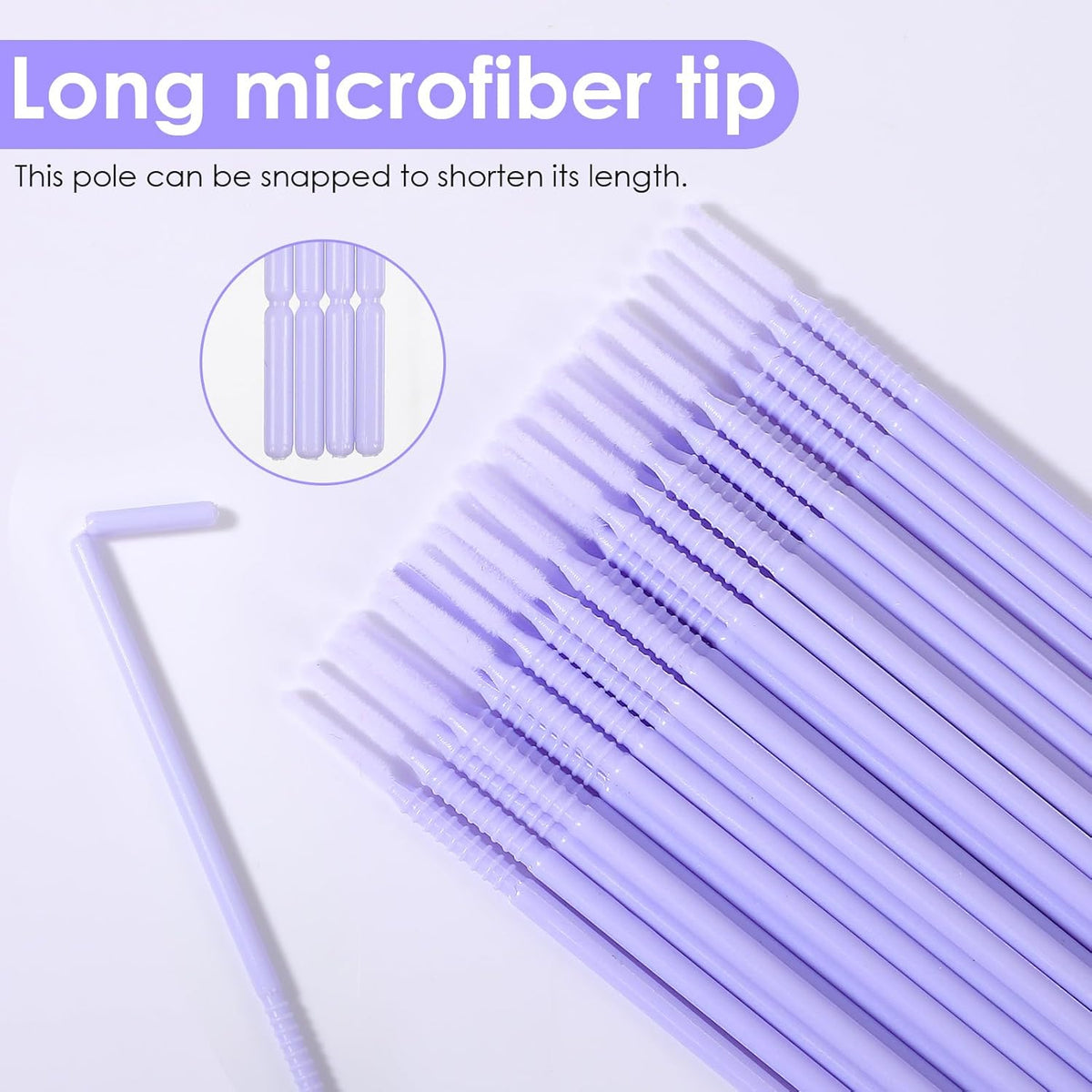 200 Pcs Disposable Micro Applicator Brush, Microswabs for Eyelash Extensions, Long tip Microbrush