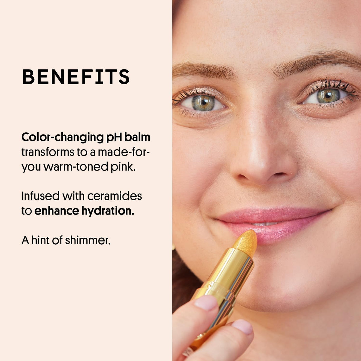 Winky Lux Citrine Glimmer Balm – Nourishing pH Lip Balm with Color Changing Golden Pink Tint