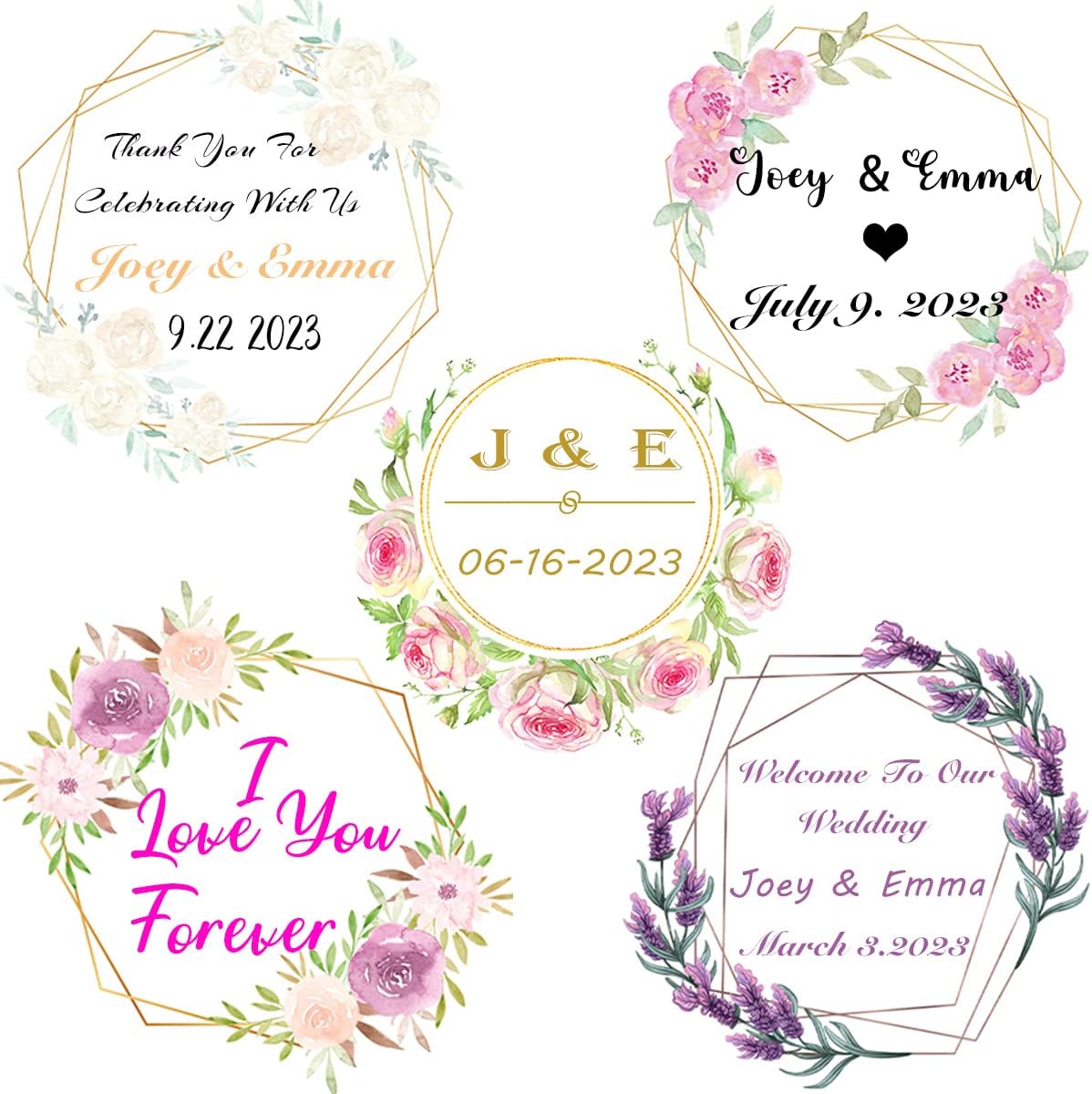 50 Pack Custom Stickers Personalized Labels for Business Logo Customized Vinyl Wedding Favors