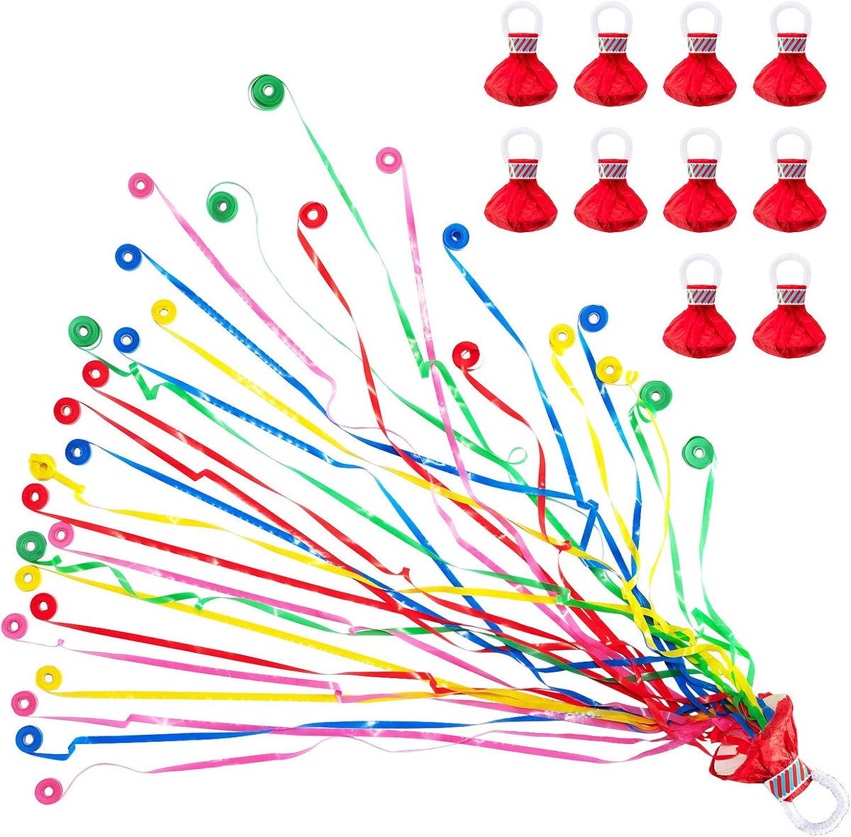Confetti Poppers, 10Pack Plastic No Mess Streamers, Party Poppers for