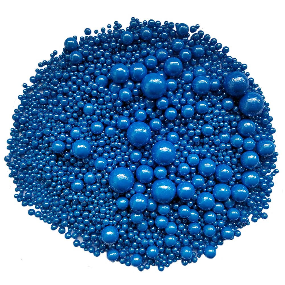 Edible Royal Blue Sugar Pearls Candy Sprinkles 120G/ 4.23Ounce Baking Cake Sprinkles Cupcake and
