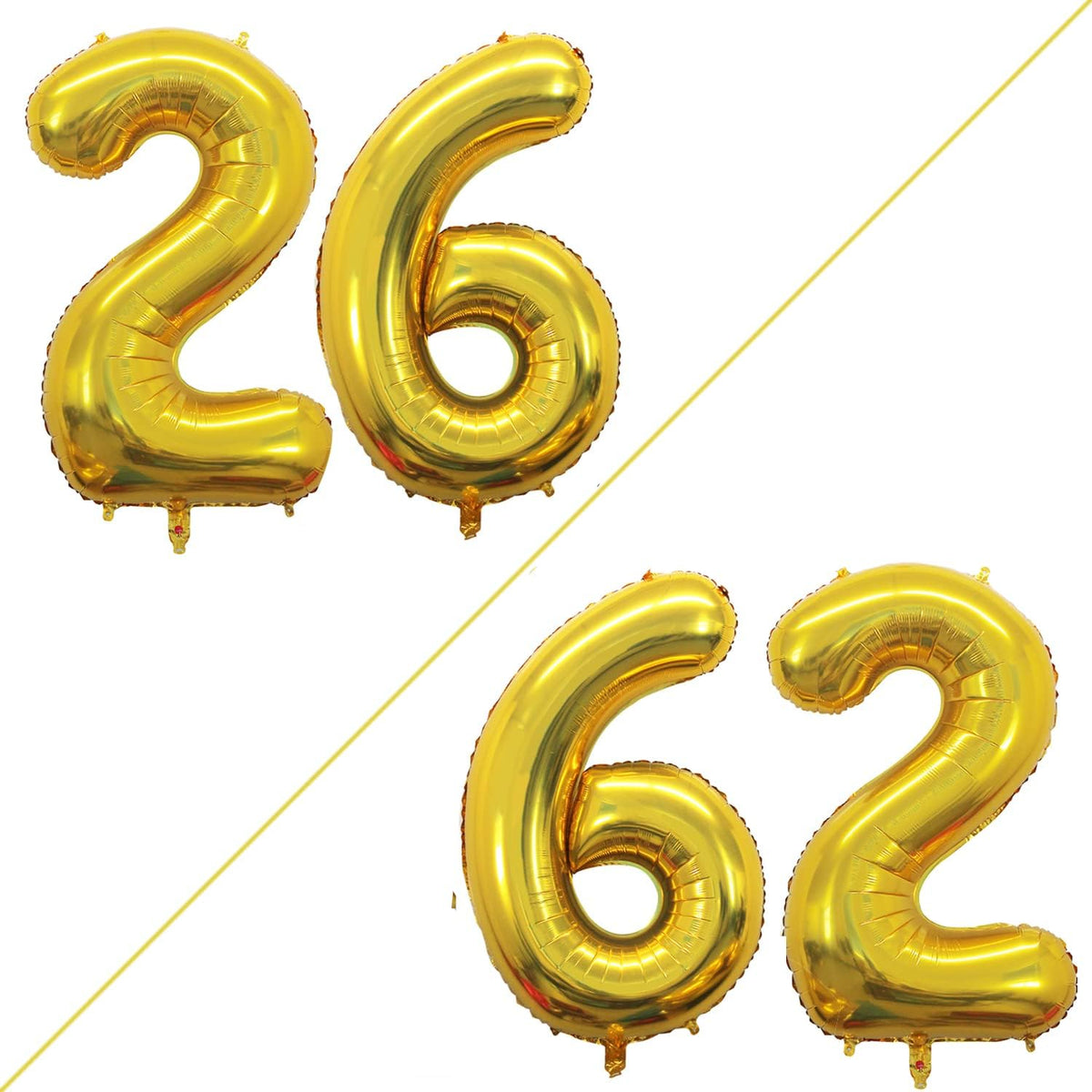 GOER Number 26 Balloons for 26th Birthday Party Decorations,42 Inch Jumbo Foil Helium 62 Balloons