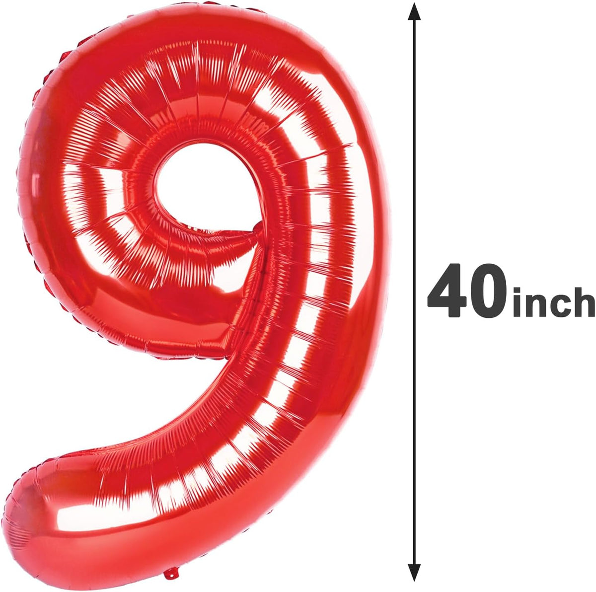 Number Balloon 40 Inch Red 9 Balloon, Large Numbers 9 9th Decorations for Girl Boy Birthday, 9 19