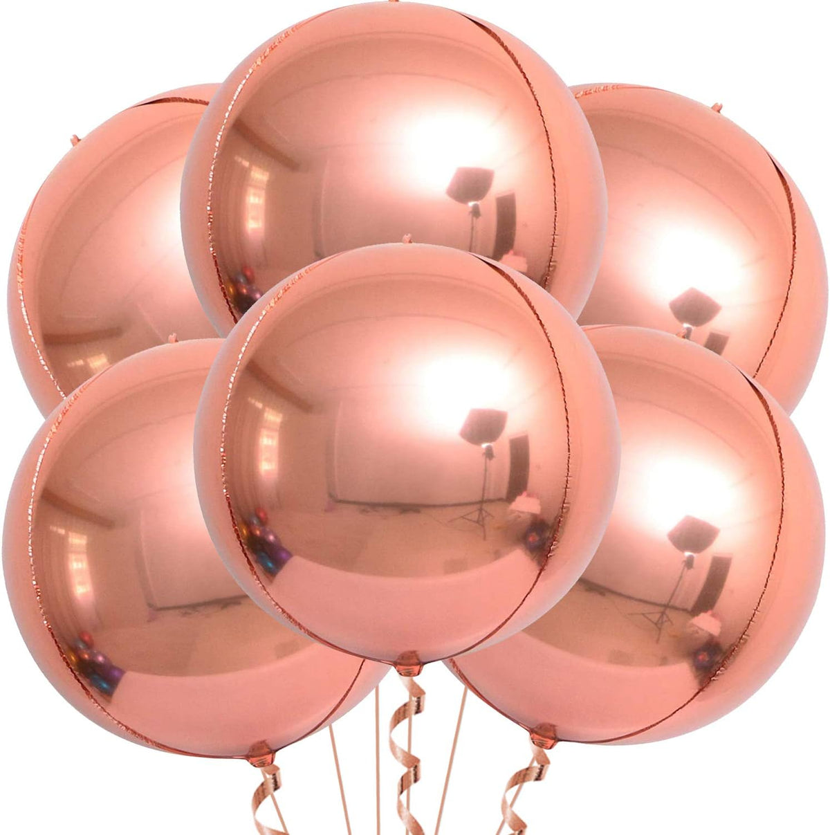 KatchOn, Giant Rose Gold Balloons - 22 Inch, Pack of 6 | Rose Gold Foil Balloons for Bridal Shower