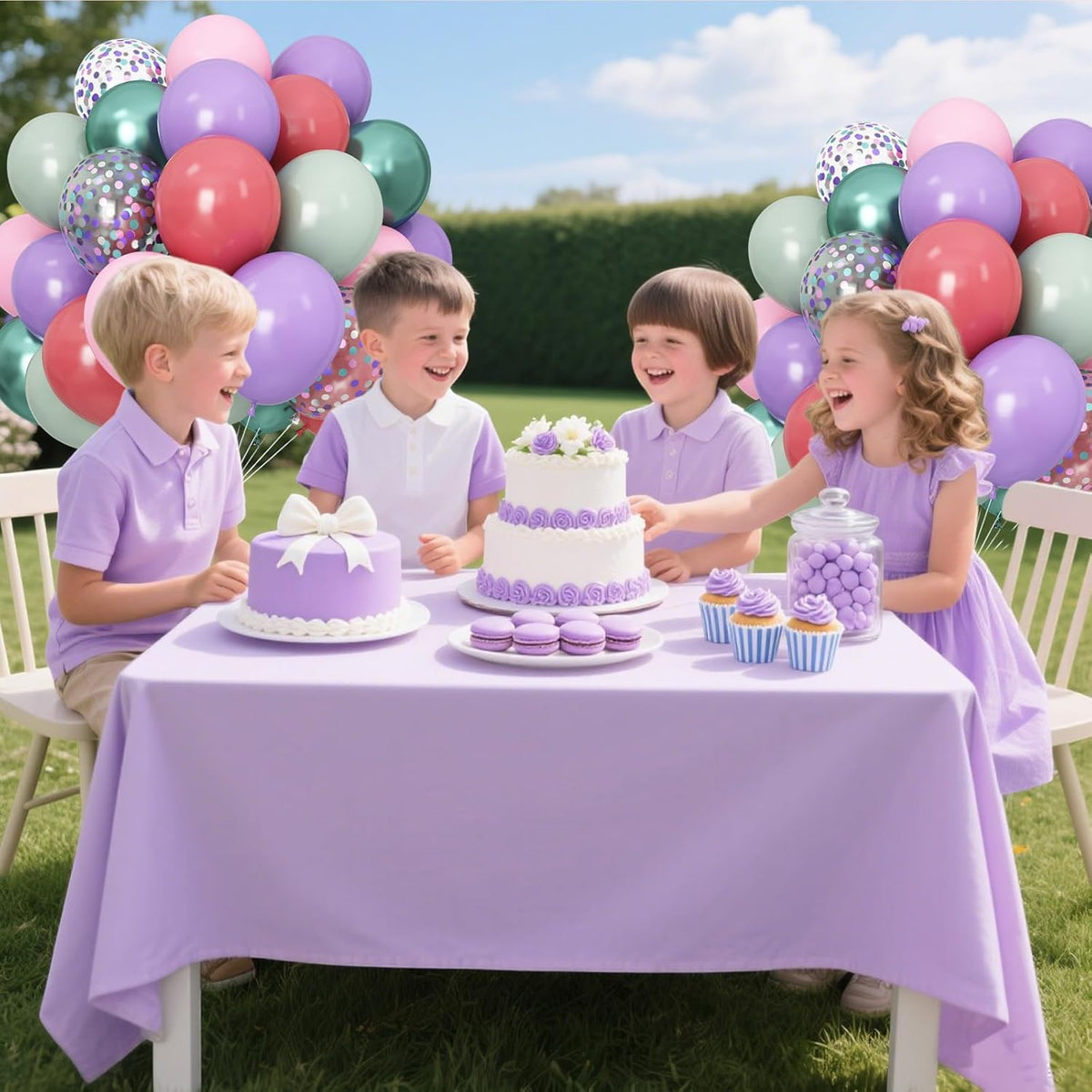 Pink Purple Green Balloons for Mermaid Magic Birthday Party Decorations Under The Sea 60PCS 12INCH
