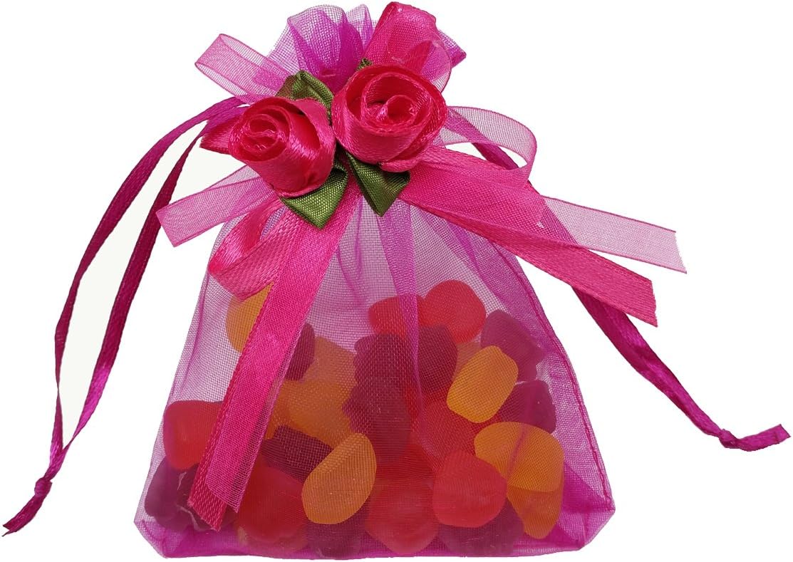 Ankirol 50pcs Sheer Organza Favor Bags For Wedding 3.8x4.8'' Gift Bags Samples Display Drawstring