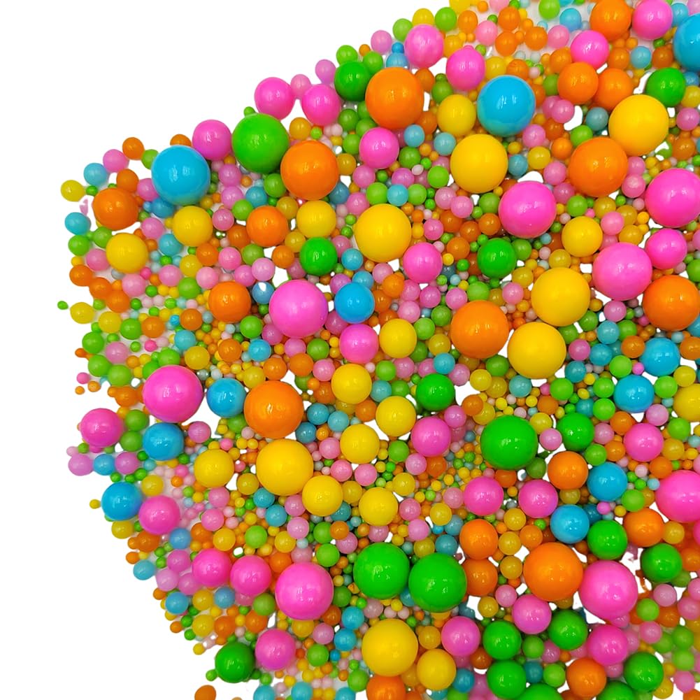 Edible Pearl Sugar Sprinkles Rainbow Candy Mixing Size Baking Edible Cake Decorations Cupcake