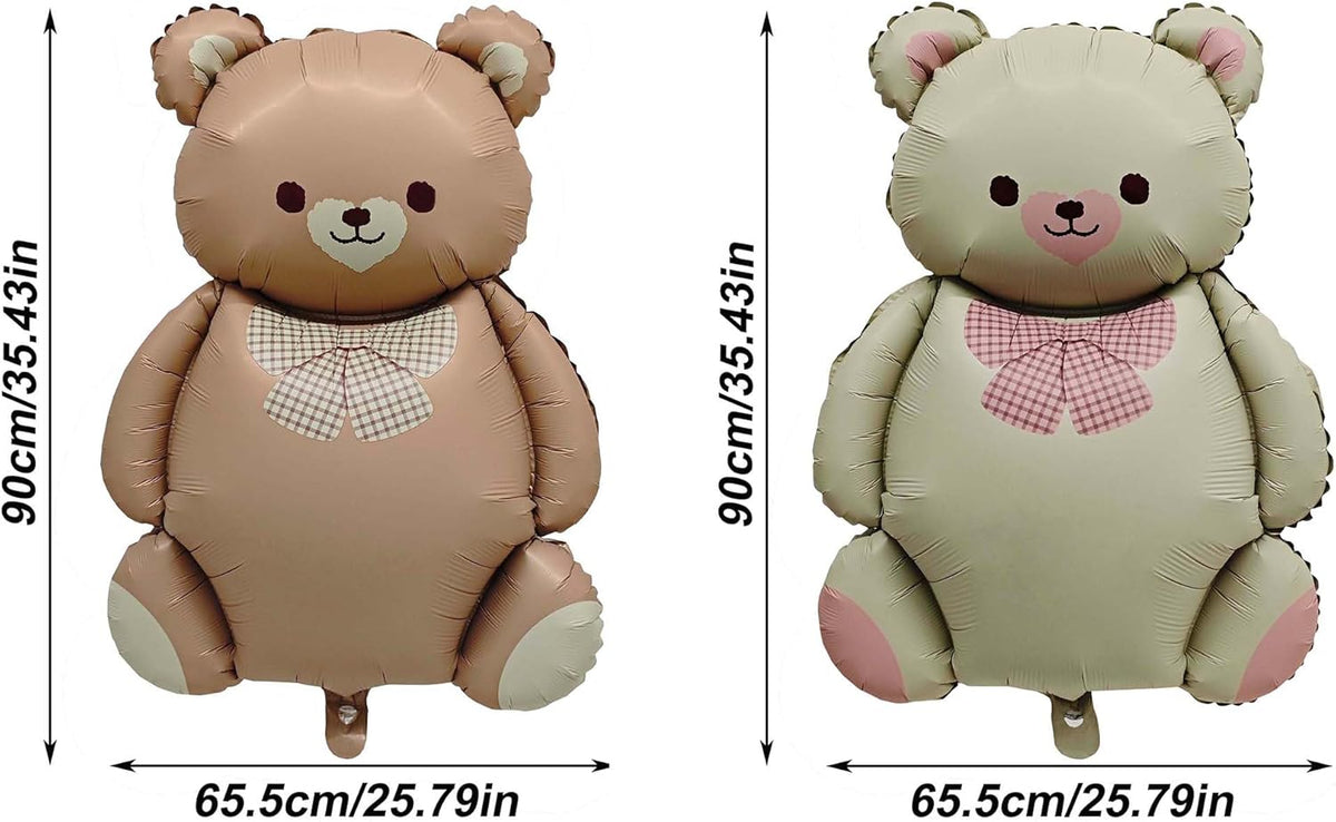 Matte teddy bear balloons Decorations 2PCS Foil Mylar Balloons Little Bear Theme Party Supplies