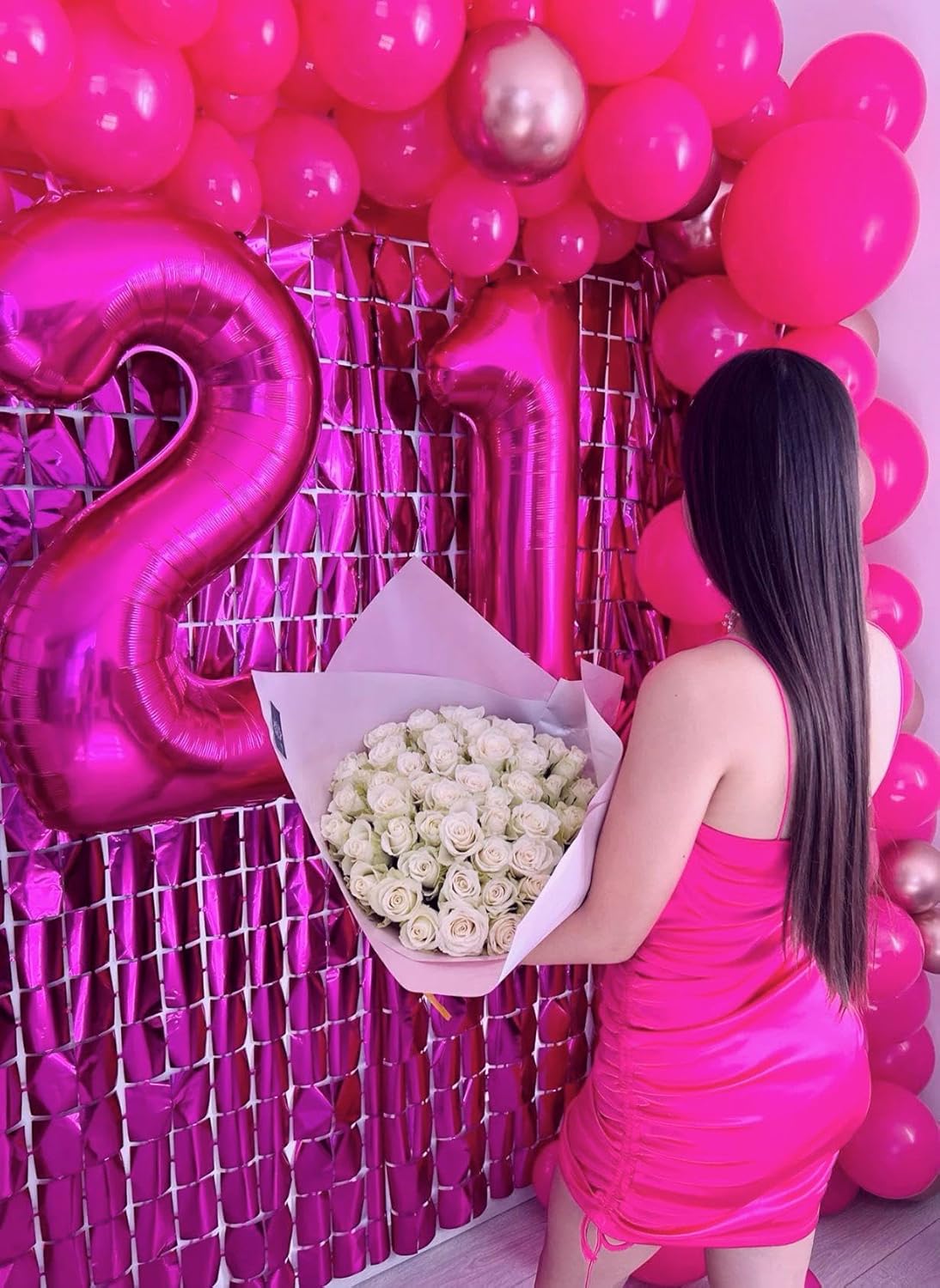 Rosy Purple Number 1 Balloon 40 inch, Number 1 Birthday Balloons for Boy Girl, Rosy Purple Foil One