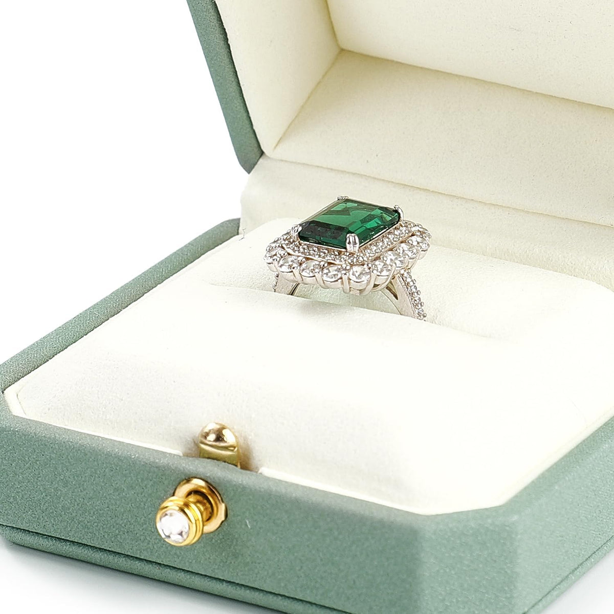 Oirlv Luxury Leather Ring Box for Jewelry Gift Octagon Women Ring Holder for Wedding Day, Proposal