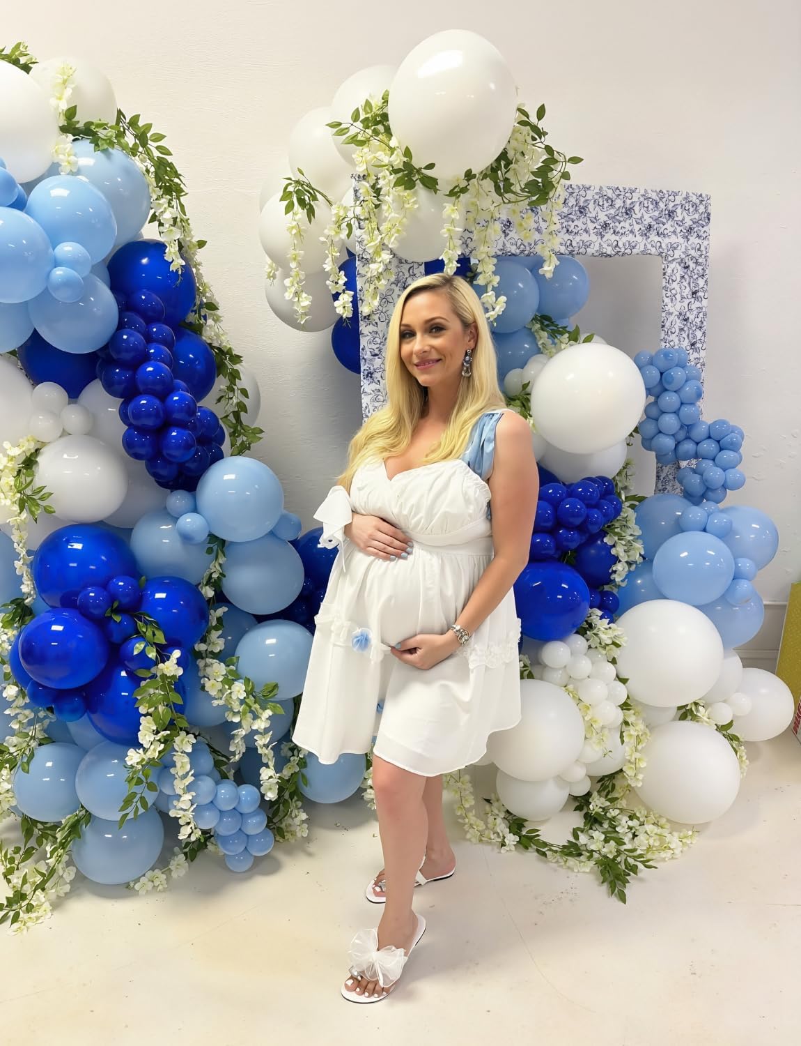 Royal Blue and Silver Balloons - Pastel Royal Blue Balloons Set Metallic Silver Balloon Glitter