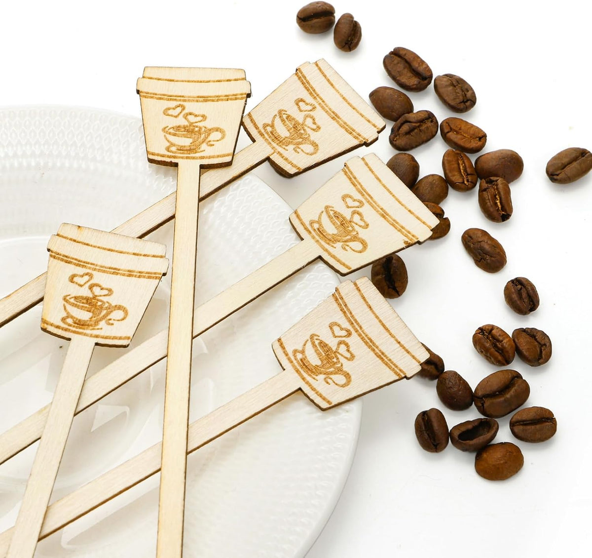 200 Pieces Wooden Coffee Stirrers, 6 inch Disposable Coffee Stir Sticks, Hot Drink Beverage