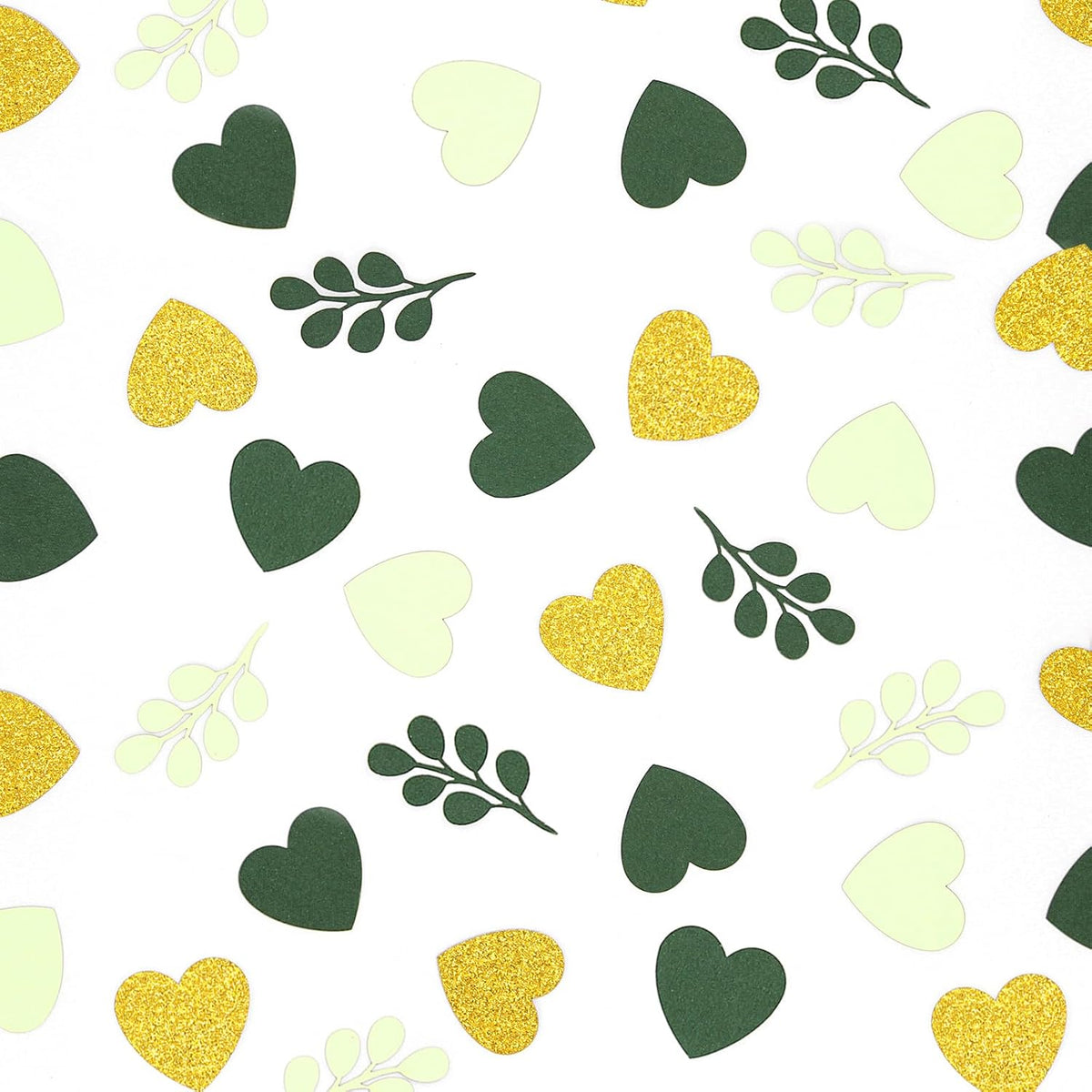 200PC Sage Green Heart Confetti for Wedding Baby Shower Engagement Birthday Bachelorette Party