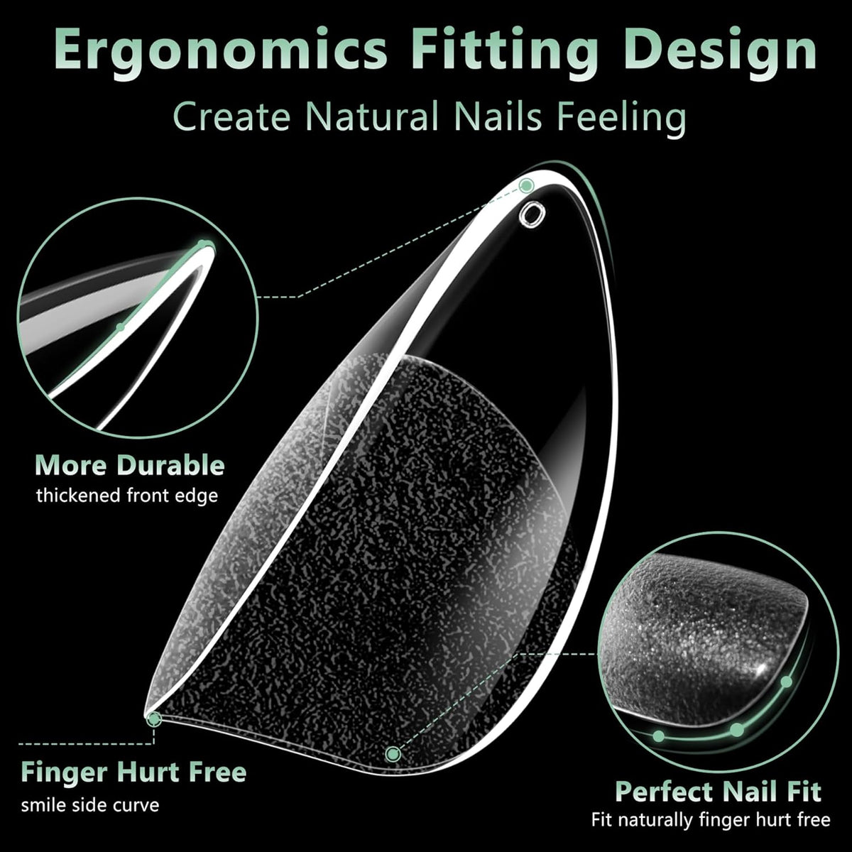 Short Almond Nail Tips, 216pcs Soft Acrylic Fake Nails Gel Nail Tips, Full Cover Pre-Shaped Matte