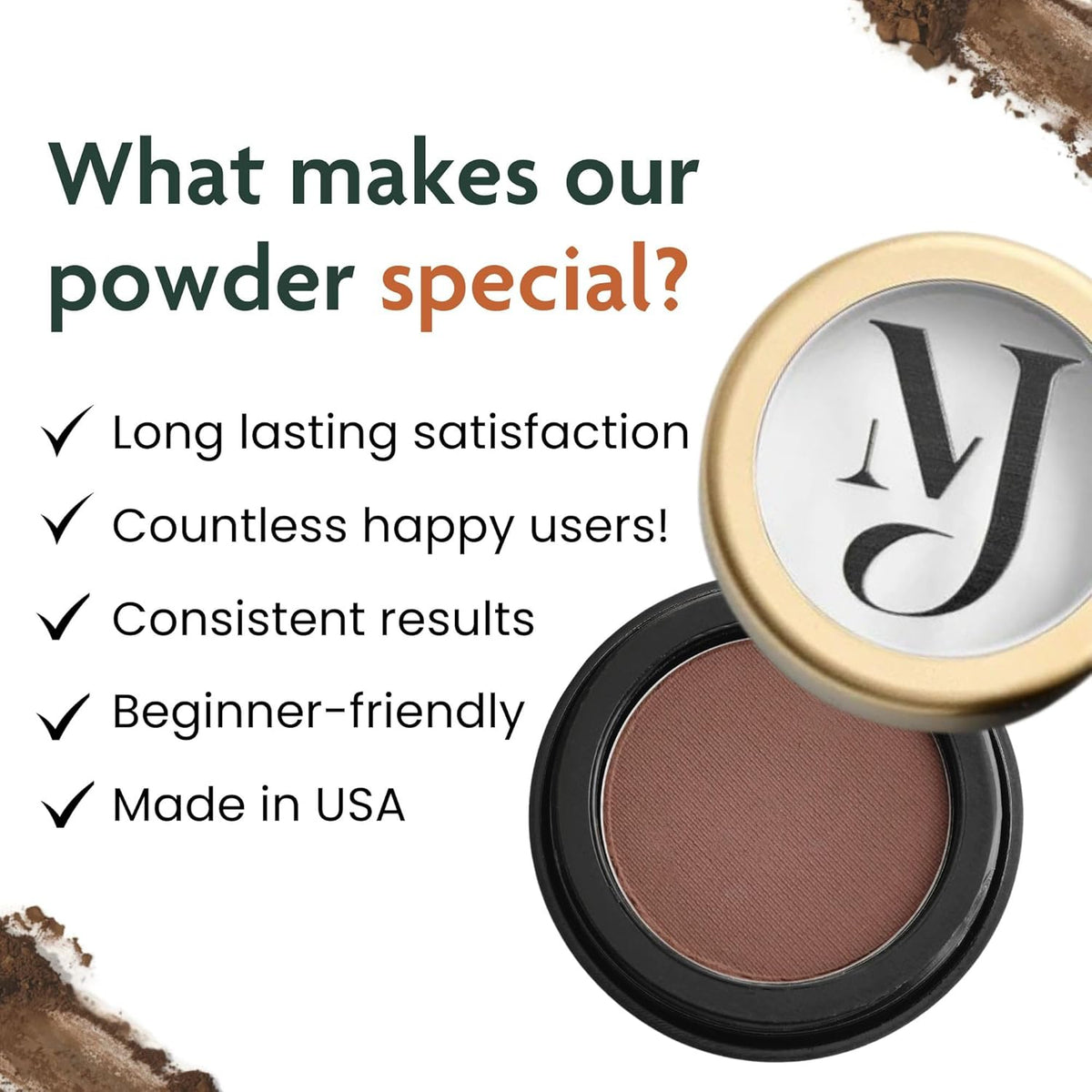 Marie-José Brow Powder – Medium Brown | Brown Eyebrow Powder, Vegan & Cruelty-Free | Highly