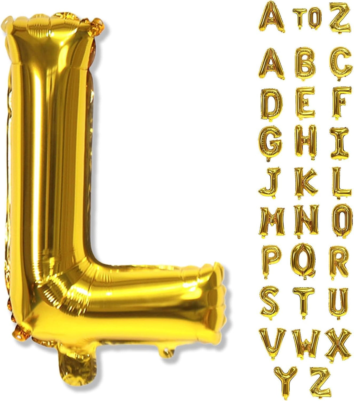 Custom Letters Balloon Gold, Large Helium Alphabet Name Balloon L Decor, 40 Inch Self Inflating