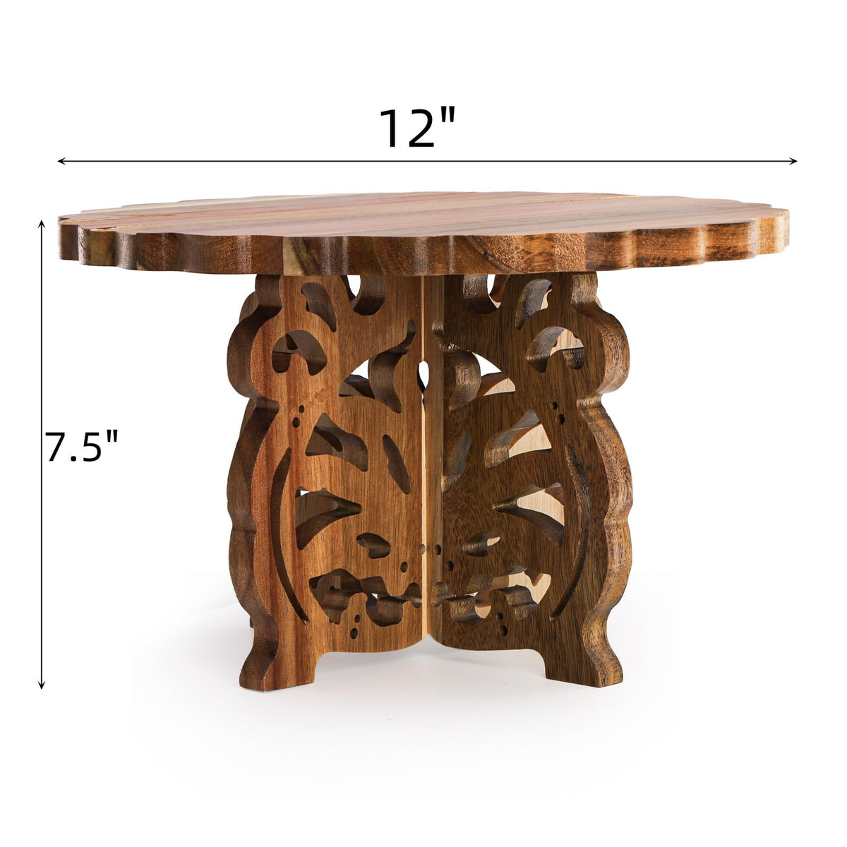 Eorbow 12" Wood Cake Stand, Acacia Wooden Rustic Cupcake Holder, Wedding Table Centerpiece Dessert