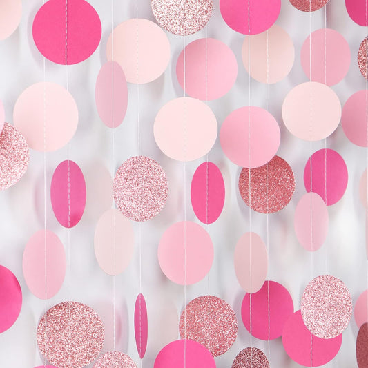 Hot-Pink Rose-Gold Party Decorations Garland - 52ft Wedding Bridal Shower Hanging Decoration