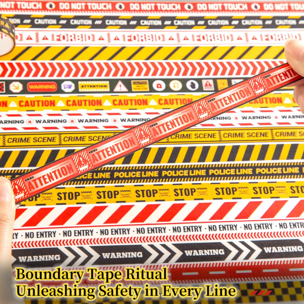 30 Rolls Warning line Theme Washi Tape Set, Writable Decorative Tapes for Scrapbooking, Bible