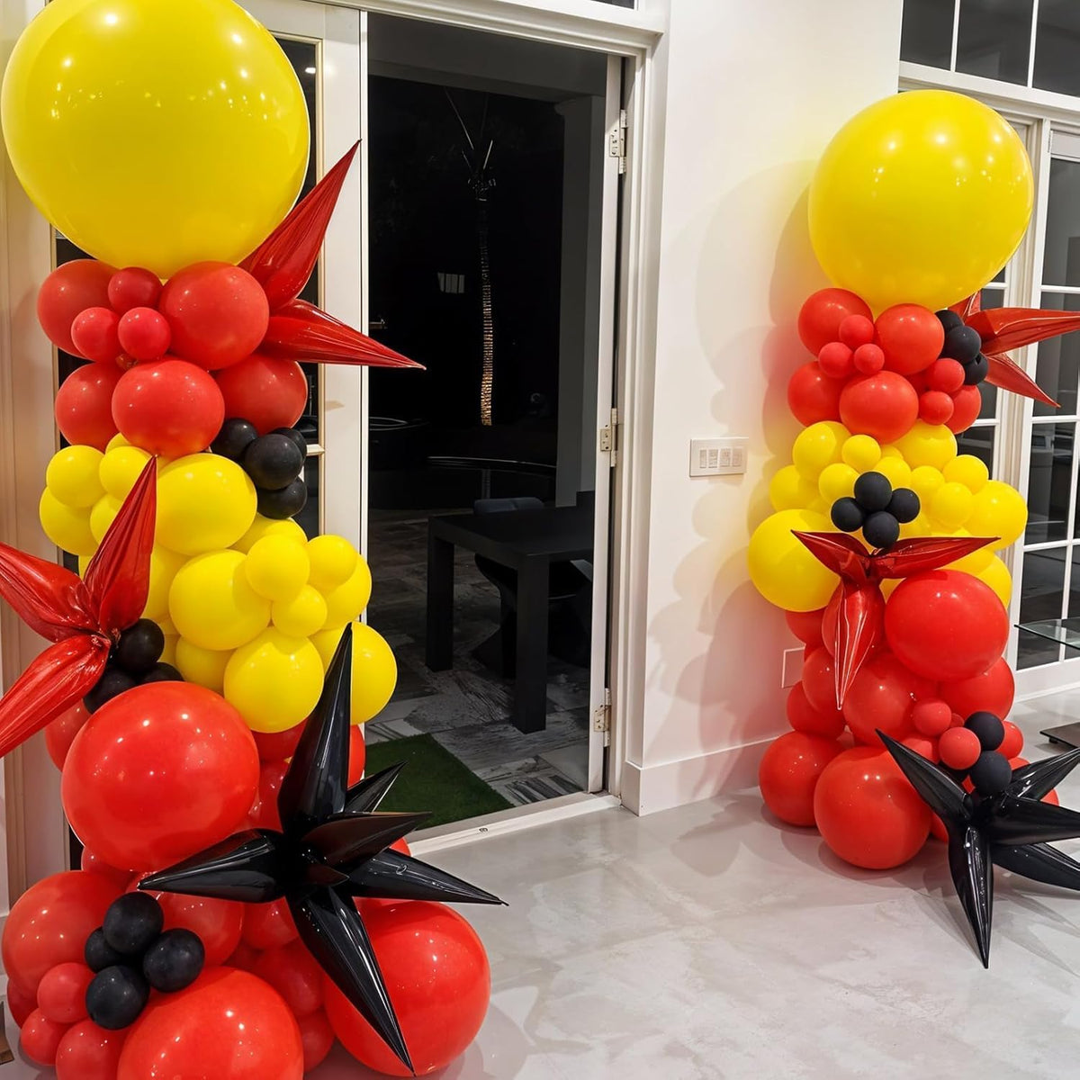 Red Yellow Black Balloons, 50pcs Yellow Black Red Balloons, Printed Balloon Confetti Balloon For