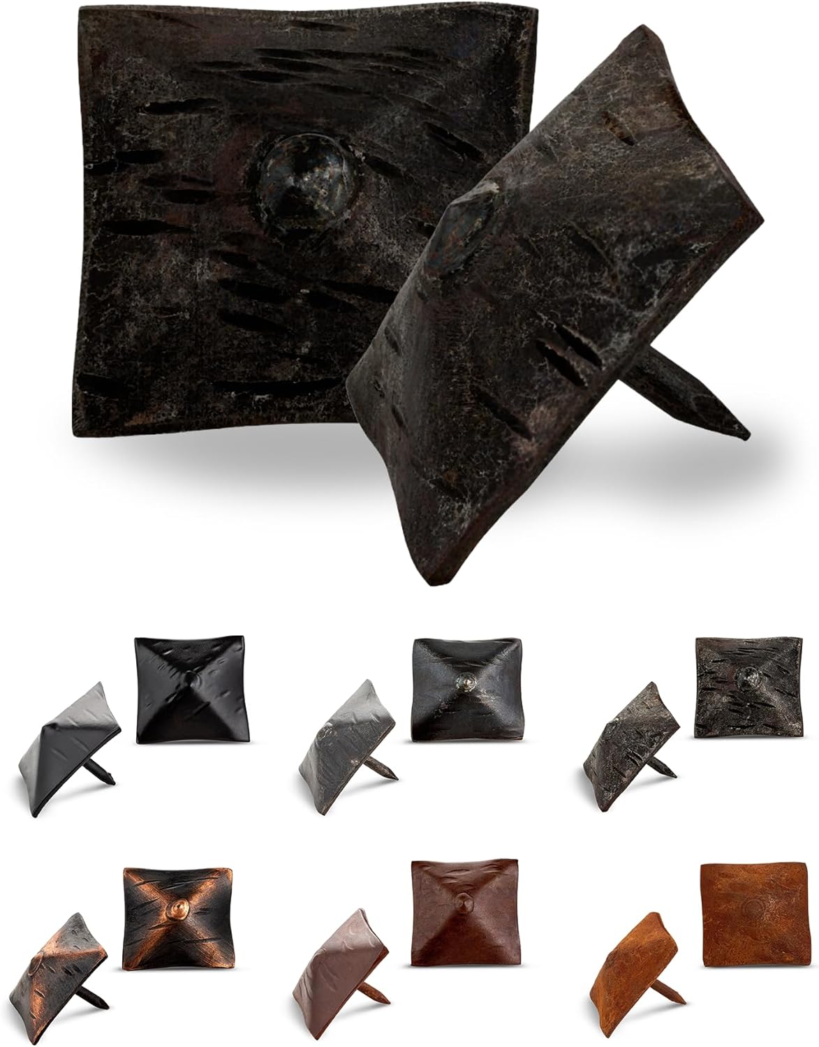 25 Pack 1.25" Square Head Iron Clavos Decorative Nails – Unfinished – Handmade Rustic Square