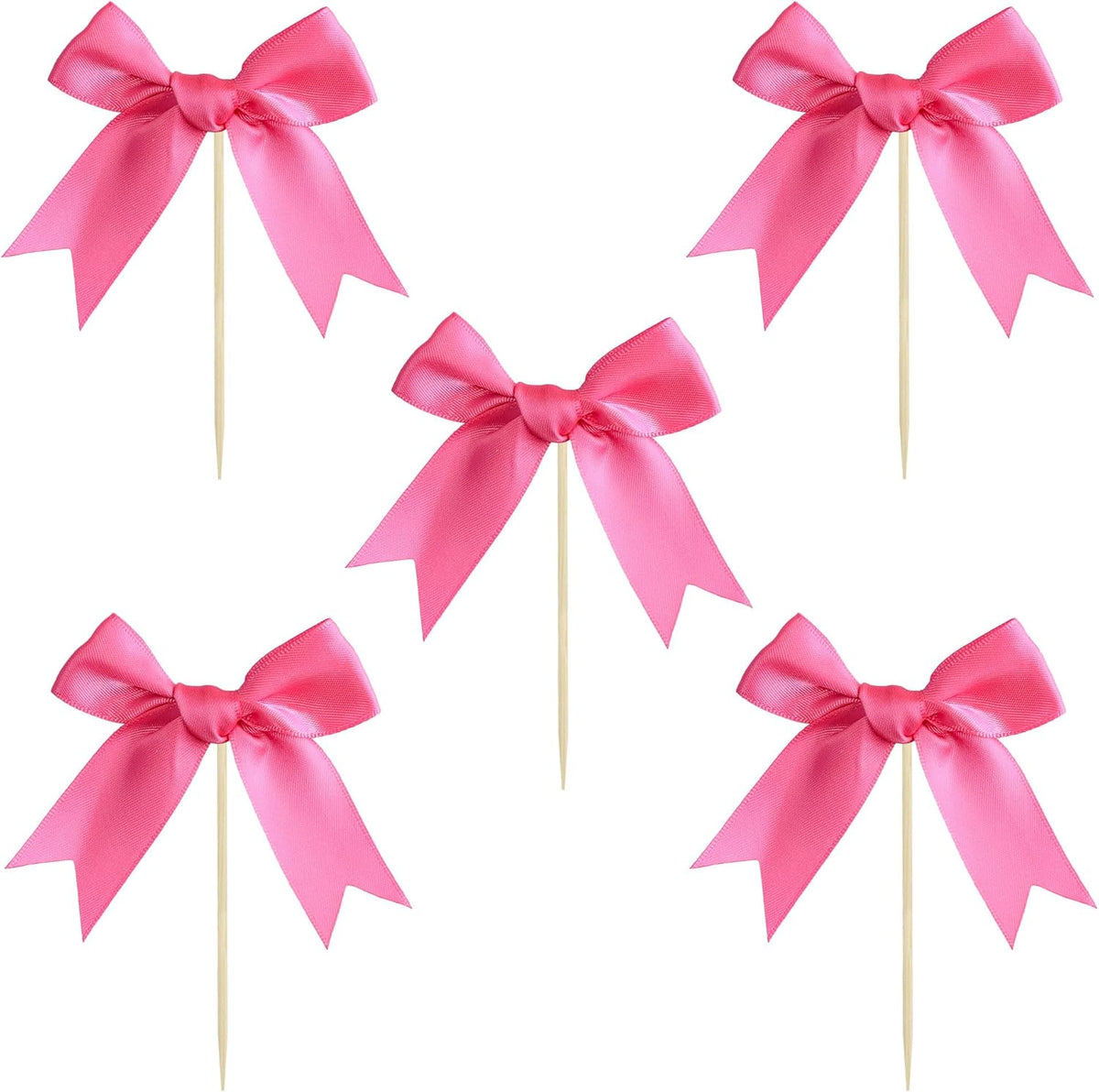 Ephlyn 24Pcs Bow Cupcake Toppers Bowknot Cake Toppers Bow Cupcake Picks Bowknot Birthday Party