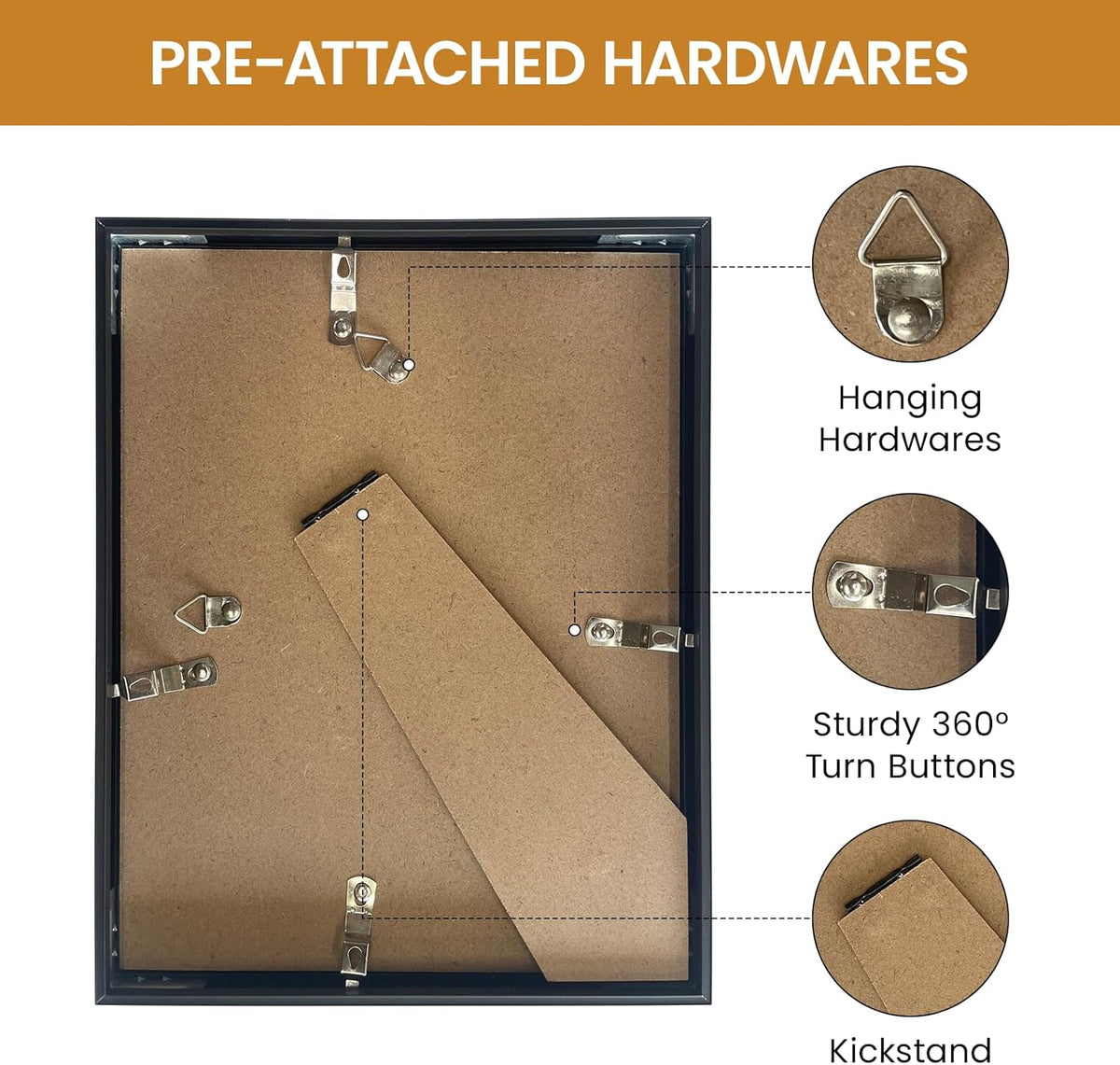 5x8 Aluminum Metal Picture Frame,Tempered Glass Gold Photo Frame 5x8 for Family