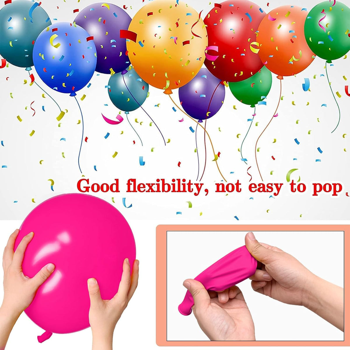 68Pcs Pink Balloons Kit 12 Inch Metallic Pink Balloon, Pink Confetti Balloon and Baby Pink Party