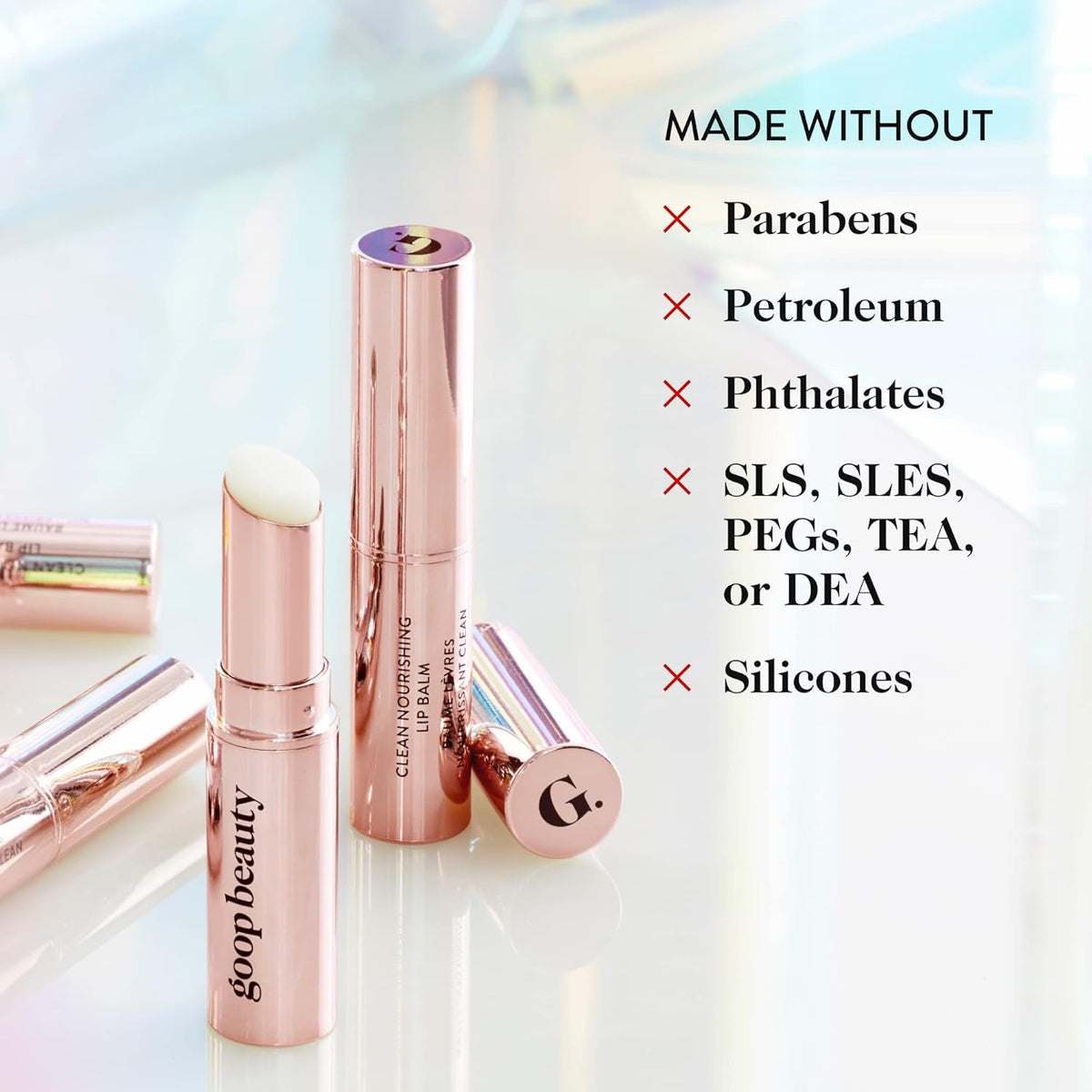 goop Beauty Clean Lip Balm | Dry Lips Treatment | Coconut Oil, Pomegranate Extract, & Shea Butter |