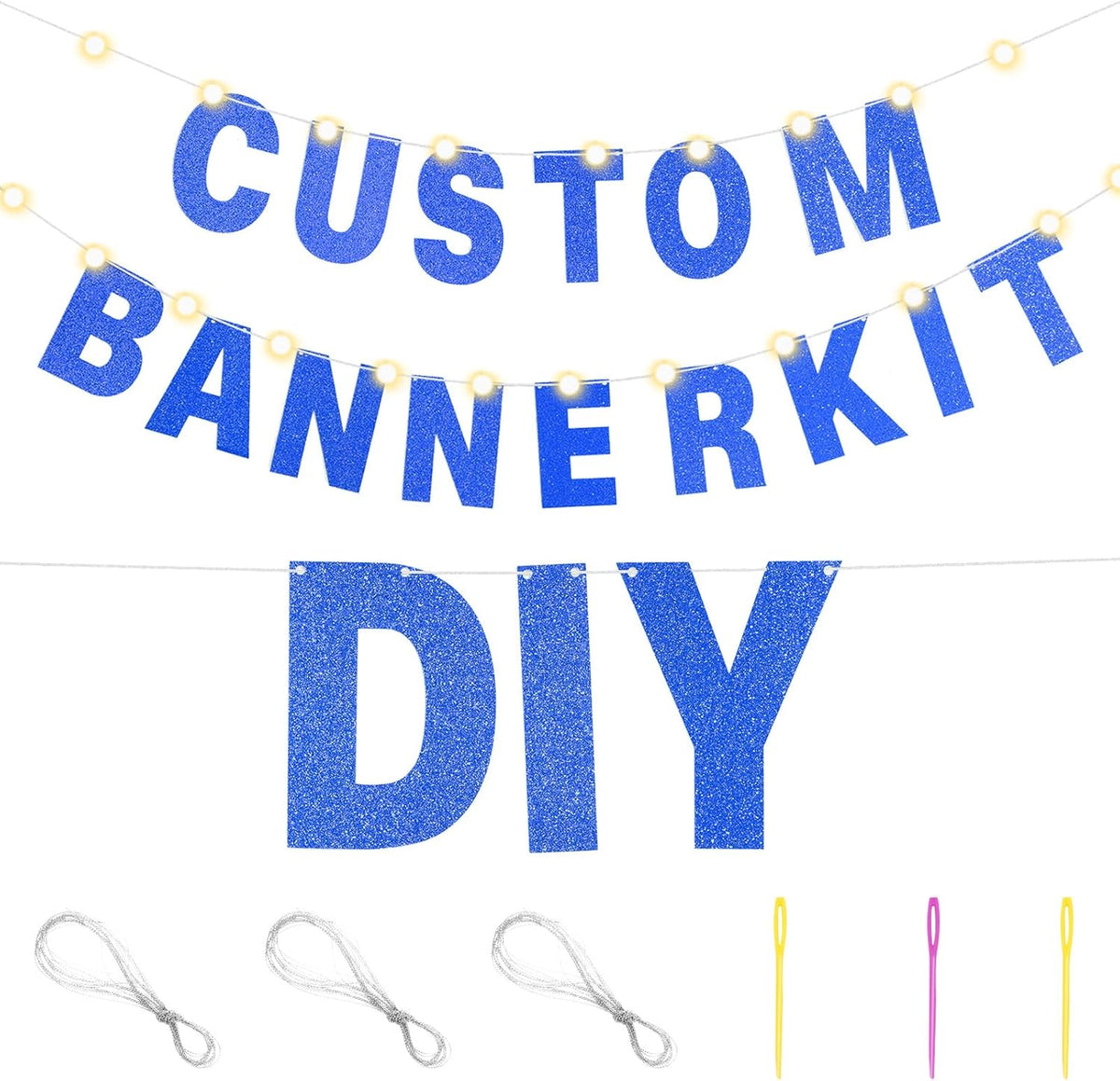 TaoBary 112 Pcs DIY Letter Custom Banner Glitter Customizable Banner Kit Including 107 Letters and