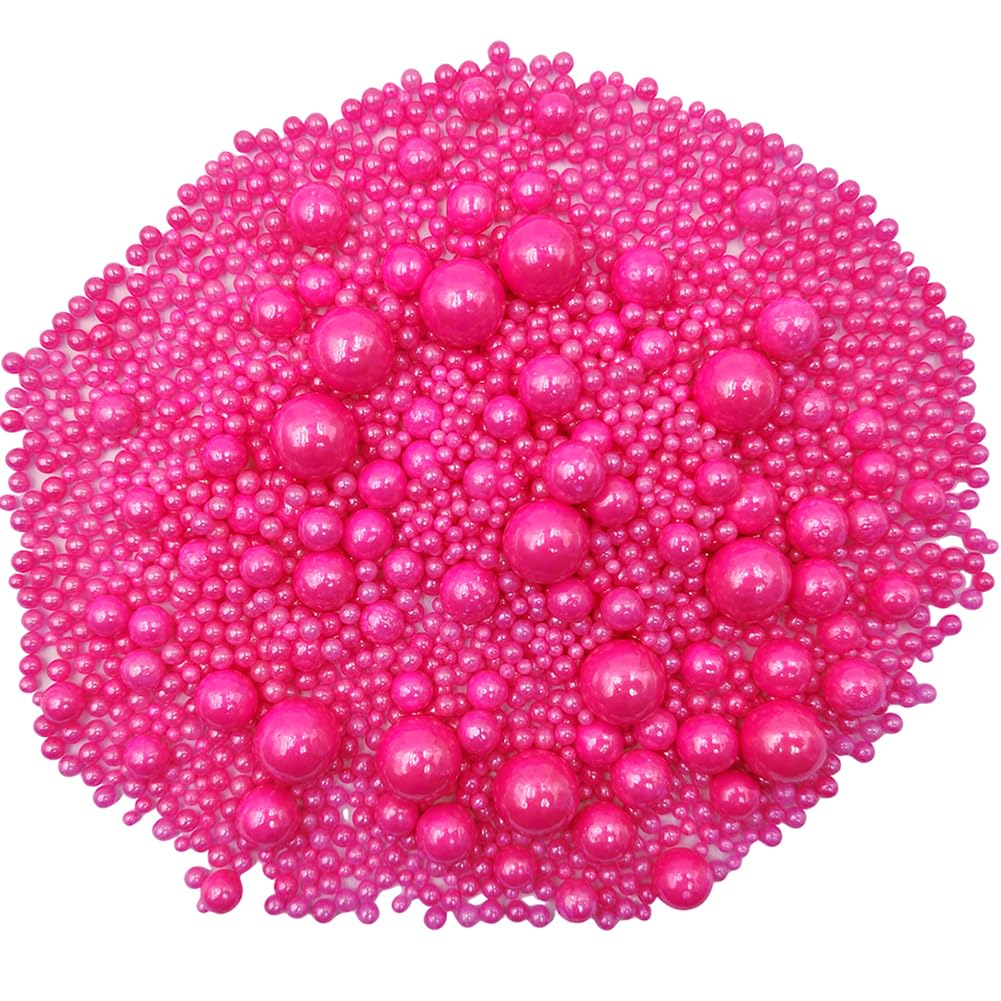 Edible Rose Pink Sugar Pearls Candy Sprinkles 120G/ 4.23Ounce Baking Cake Sprinkles Cupcake and