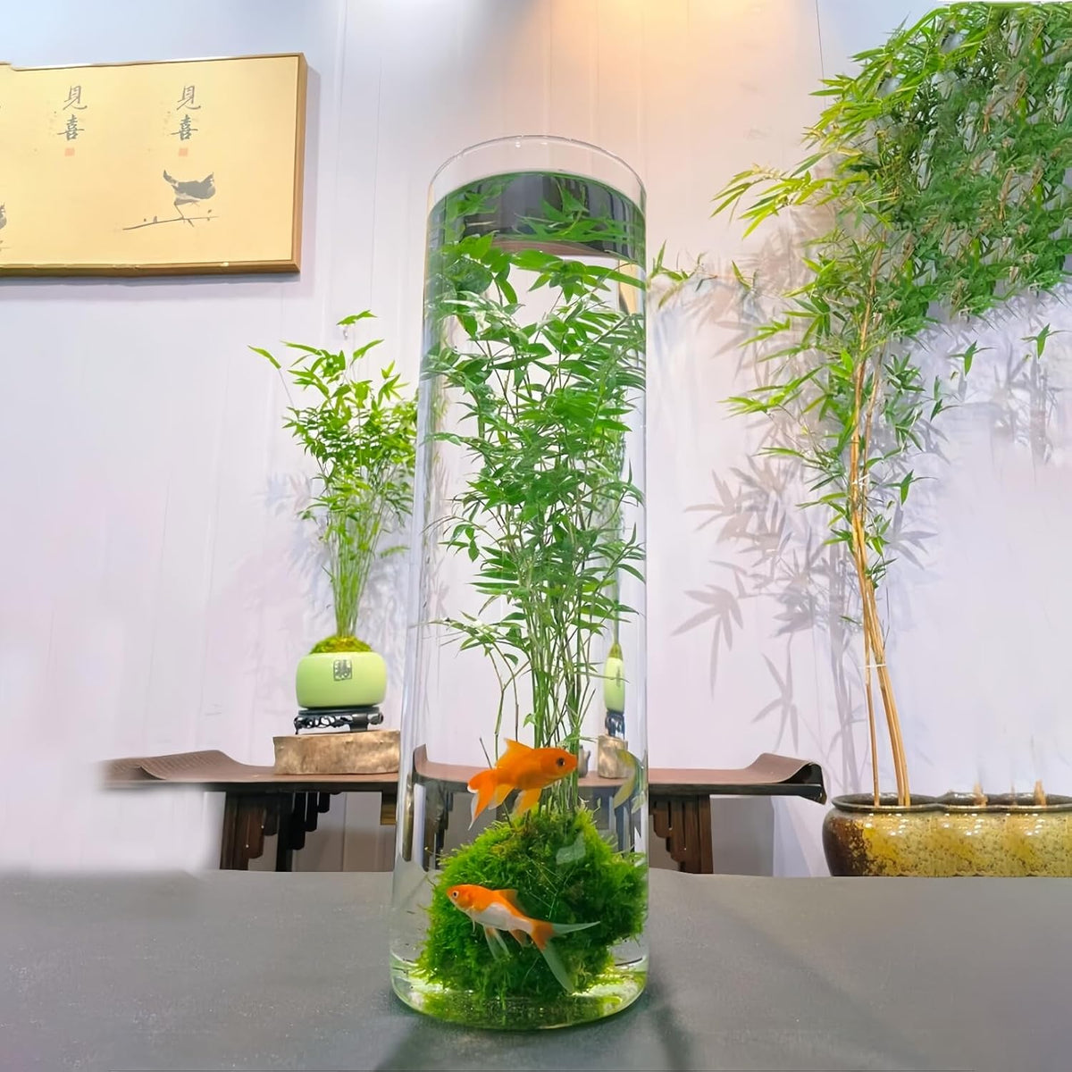 Extra Large Acrylic Cylinder Clear Vase for Floor, Tall Big Wide Mouth Plastic Unbreakable