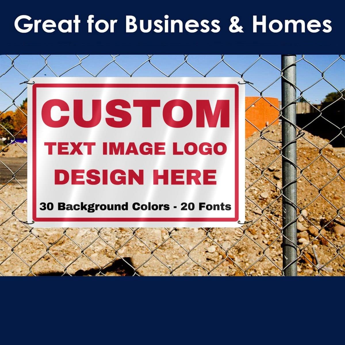 Custom Signs Outdoor Metal - 12 x 8 Personalized Aluminum Sign for Office, Home, Business, Decor