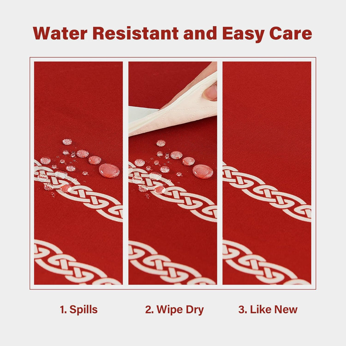 Celtic Knot Table Cloth Rectangle Table 57x118 Inches Waterproof Hot Red Rectangle Tablecloth for