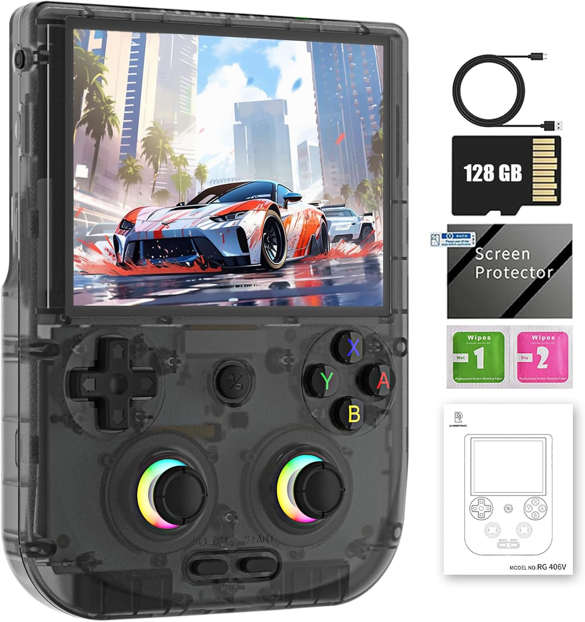 RG406V Handheld Game Console Preloaded Games RG 406V 4-inch IPS Multi-touch Screen Retro Game
